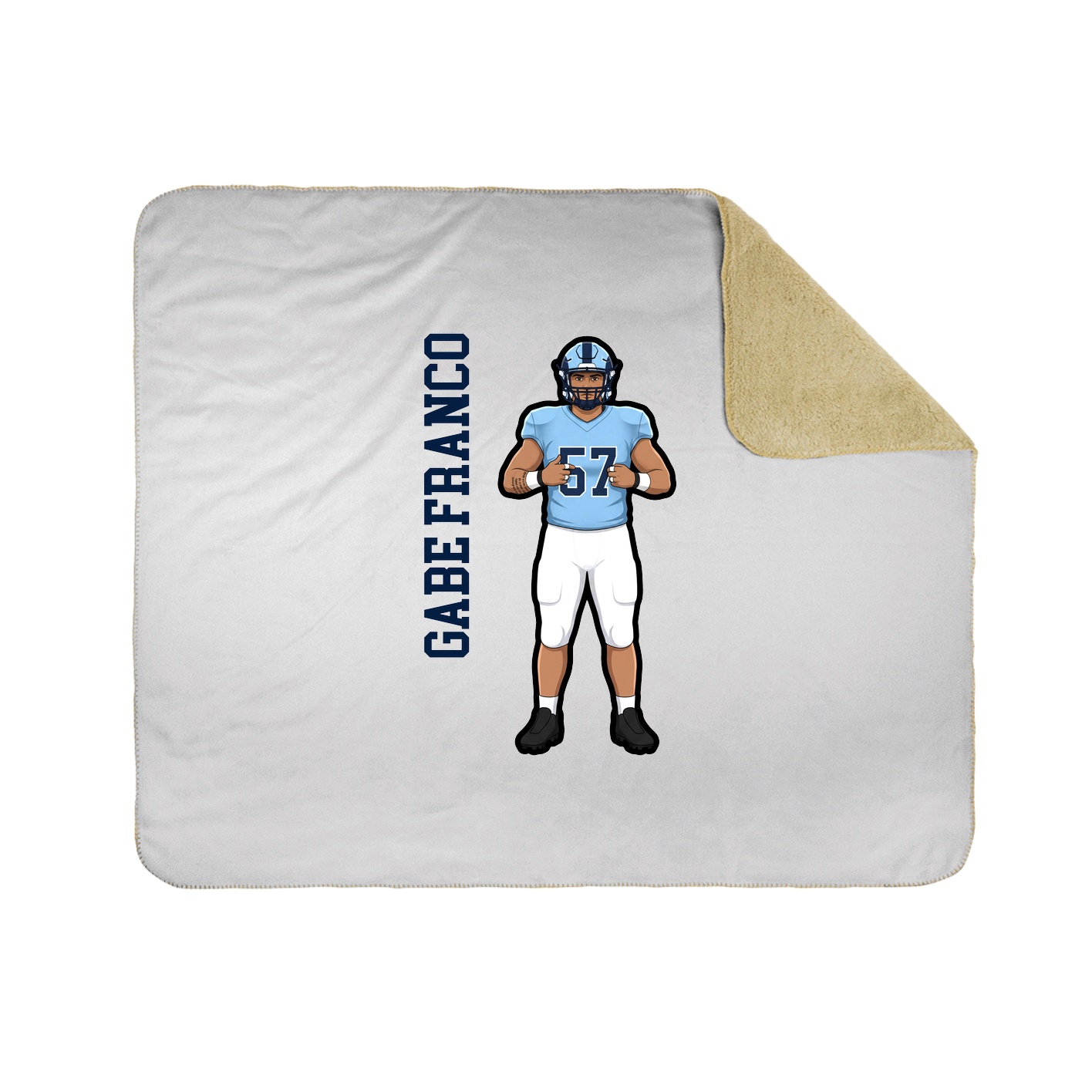 Throw Blanket — Name Vertical in White