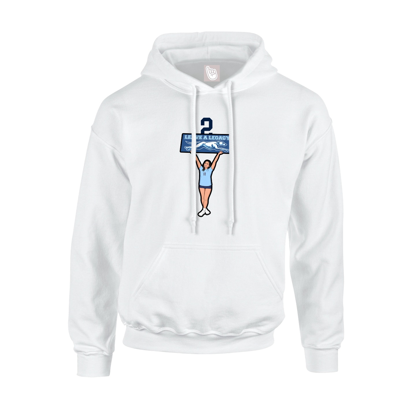 Hoodie — Number Top in White