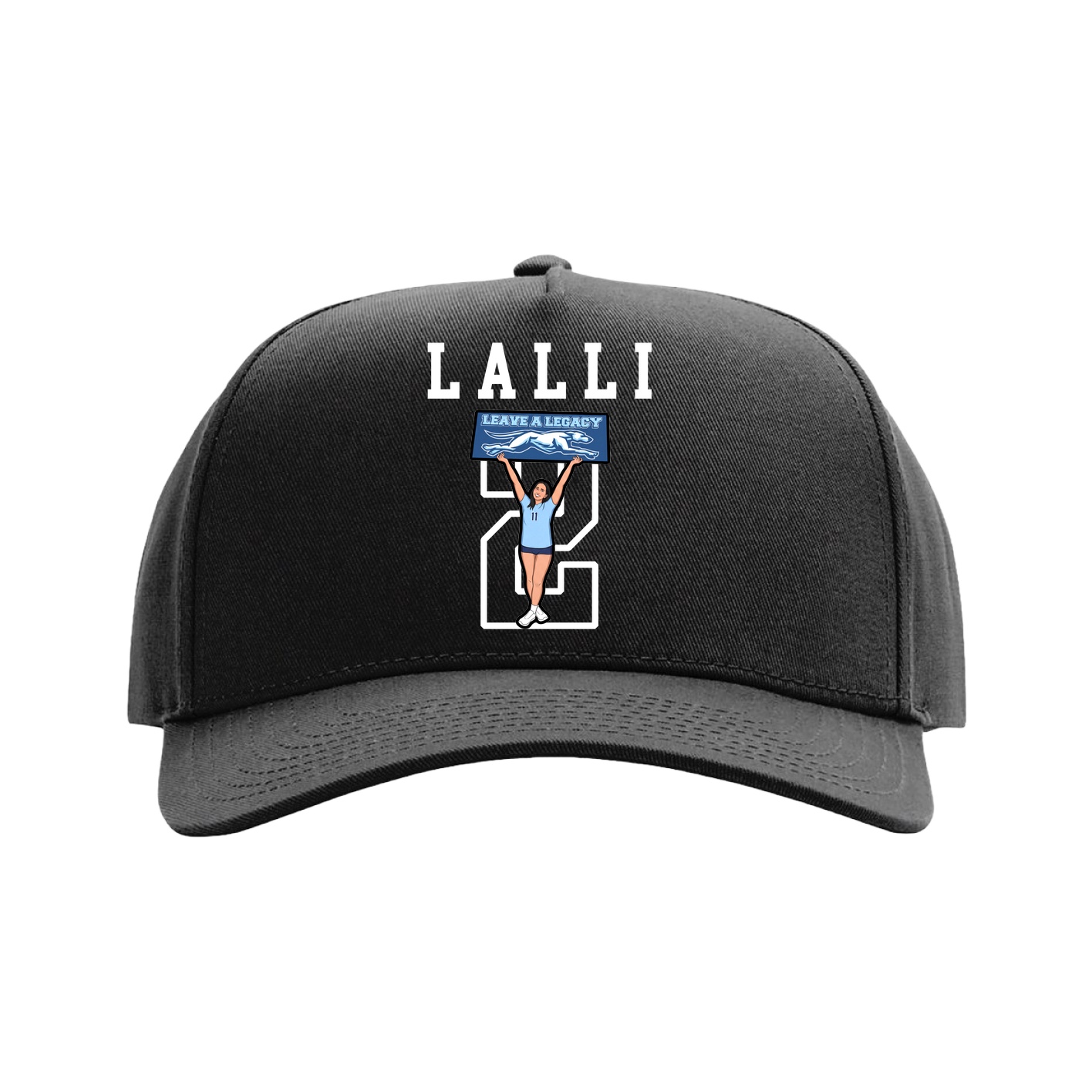 Full Fabric Five-Panel Champ Cap — Shirsey in Black