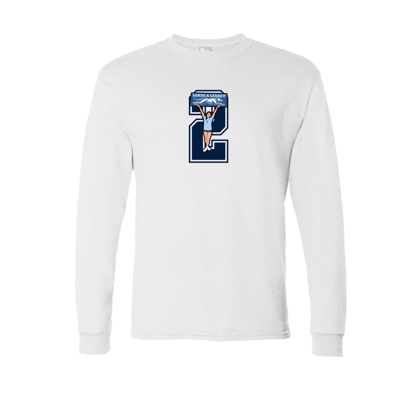 Long Sleeve Tee — Number in White