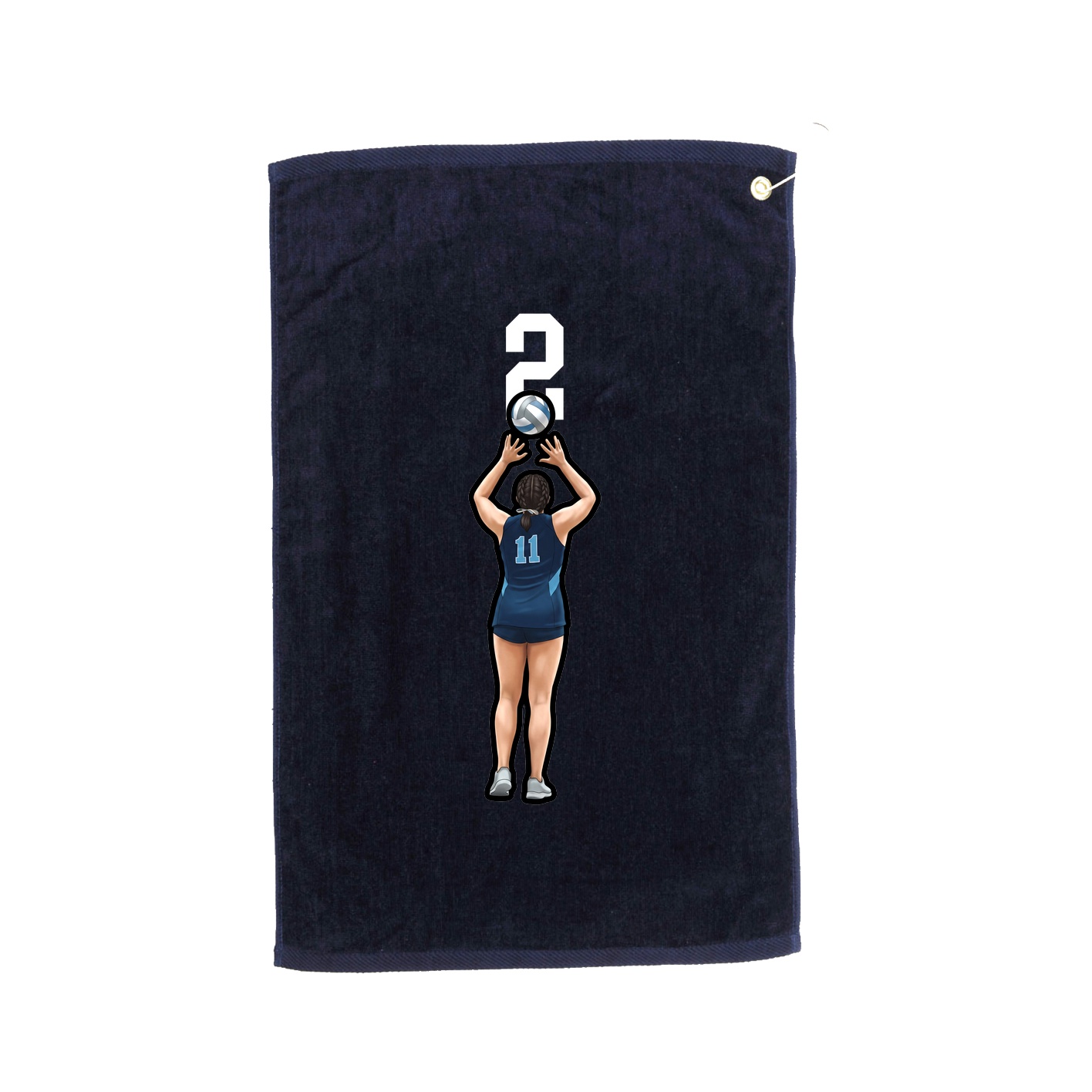 Golf Towel — Number Top in Navy