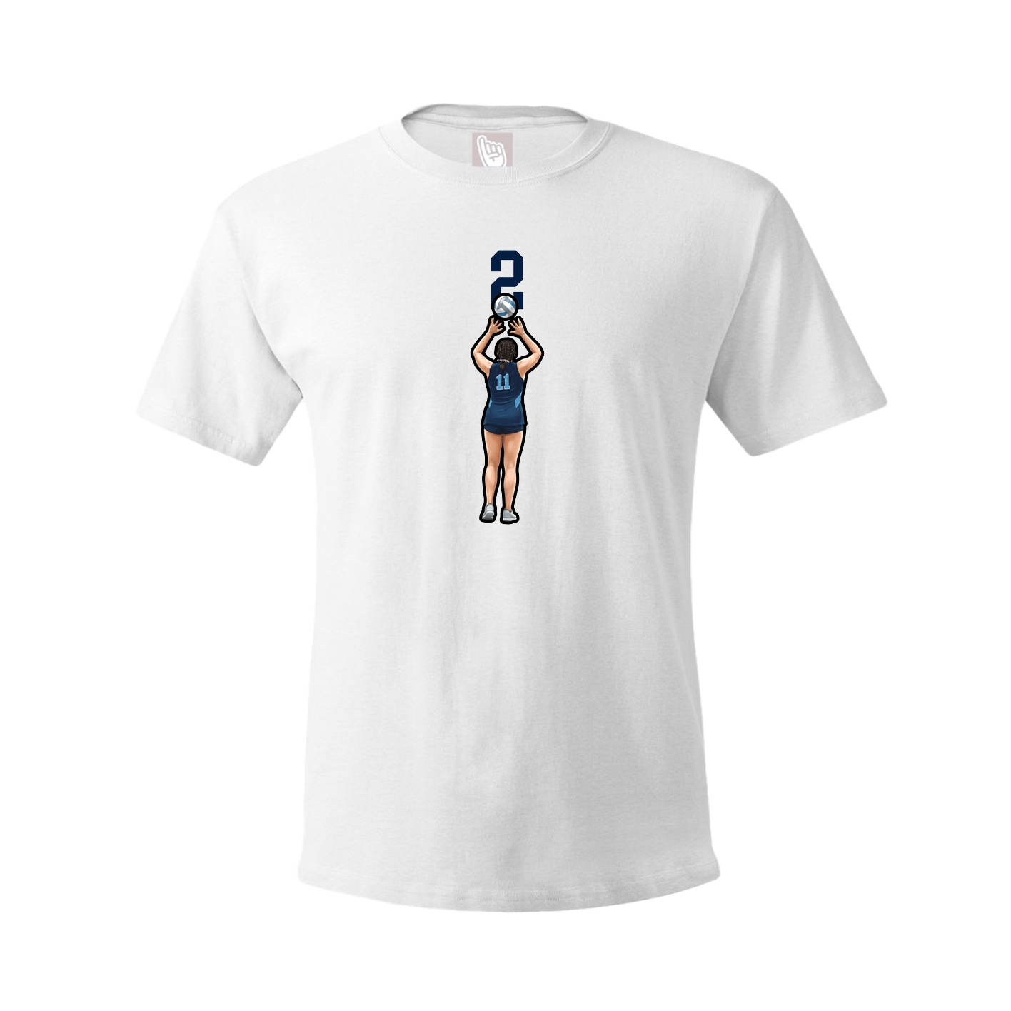 Youth Tee — Number Top in White