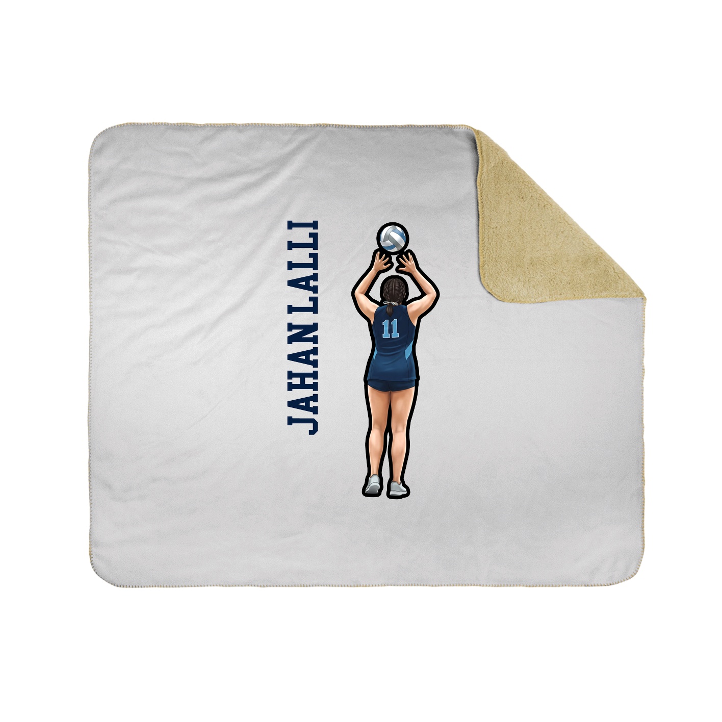 Throw Blanket — Name Vertical in White