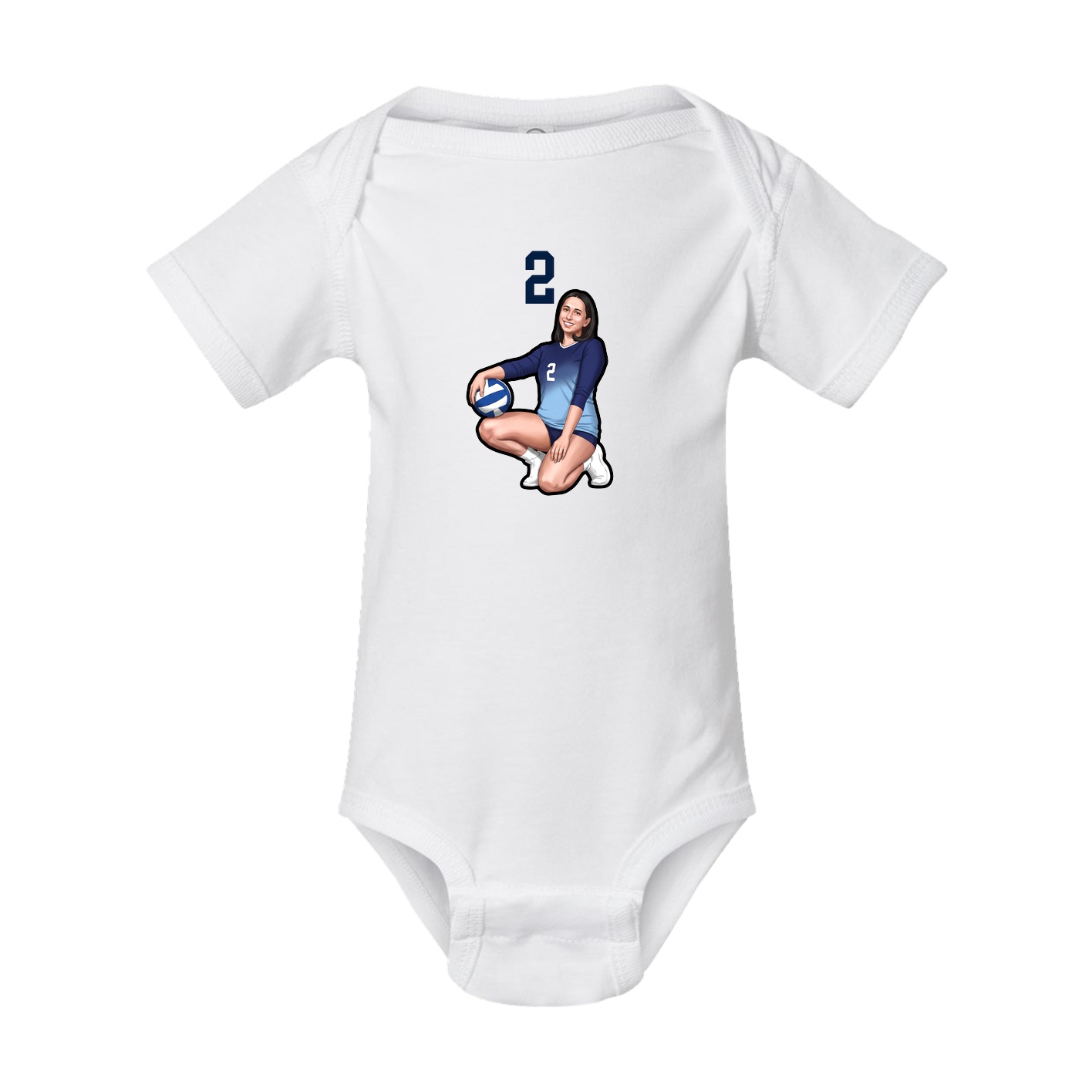 Baby Onesie — Number Top in White