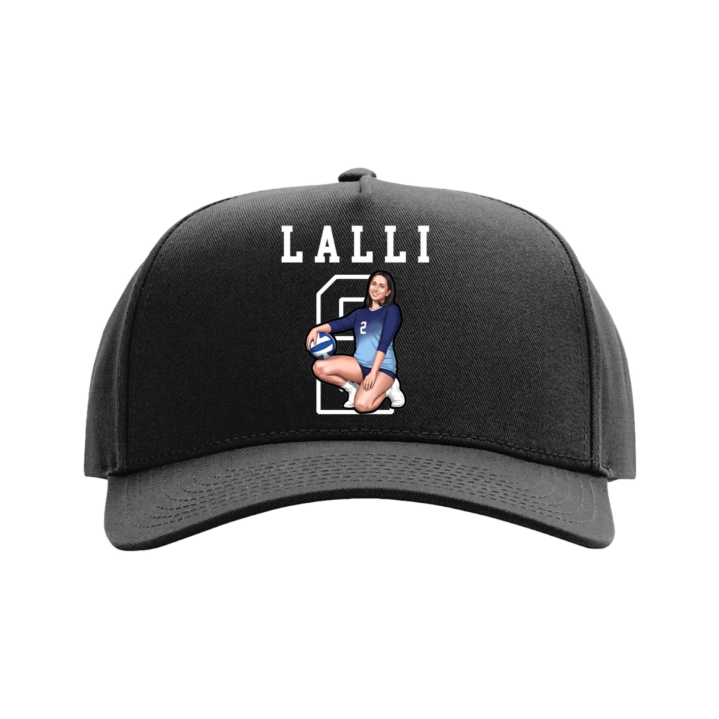 Full Fabric Five-Panel Champ Cap — Shirsey in Black