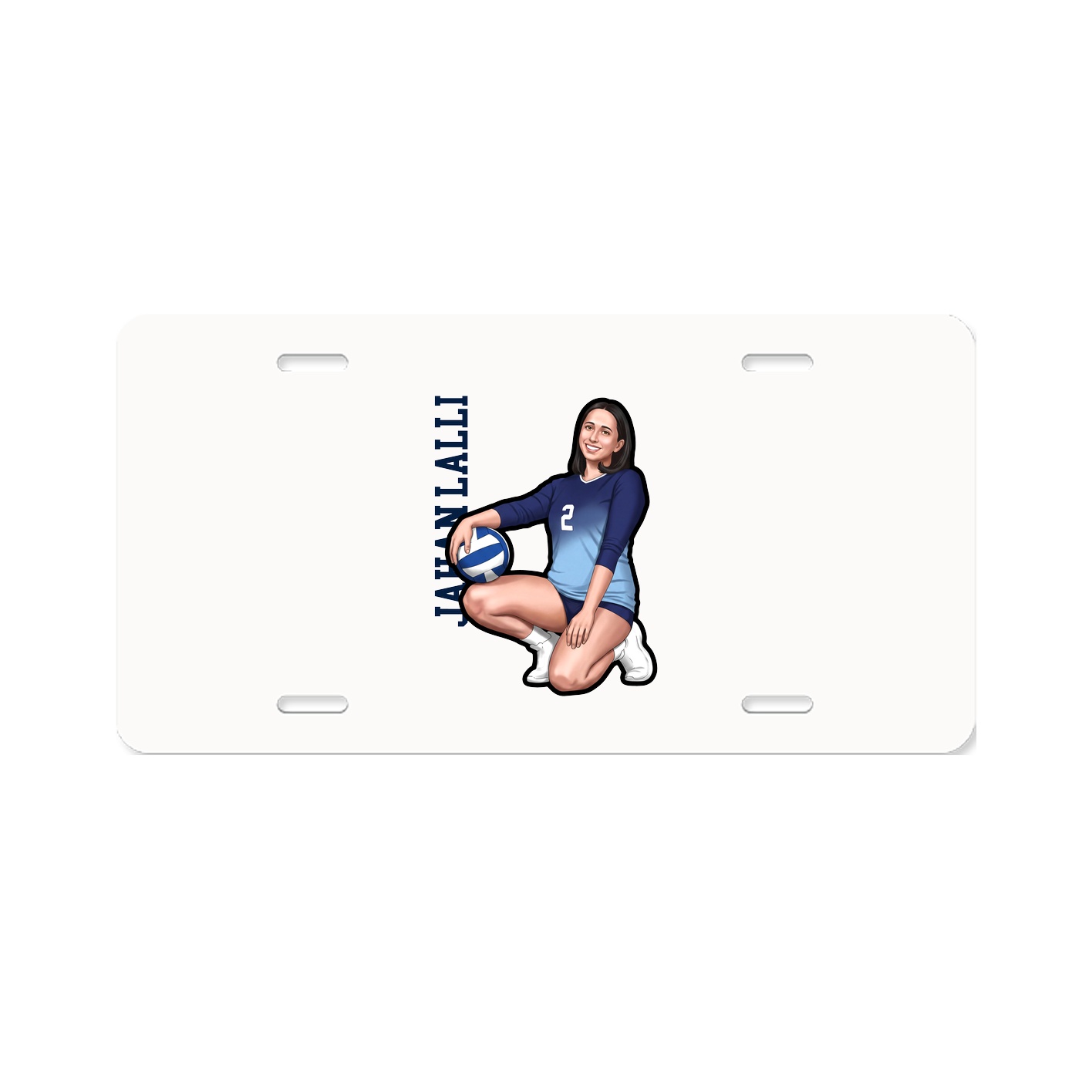 License Plate — Name Vertical in Classic
