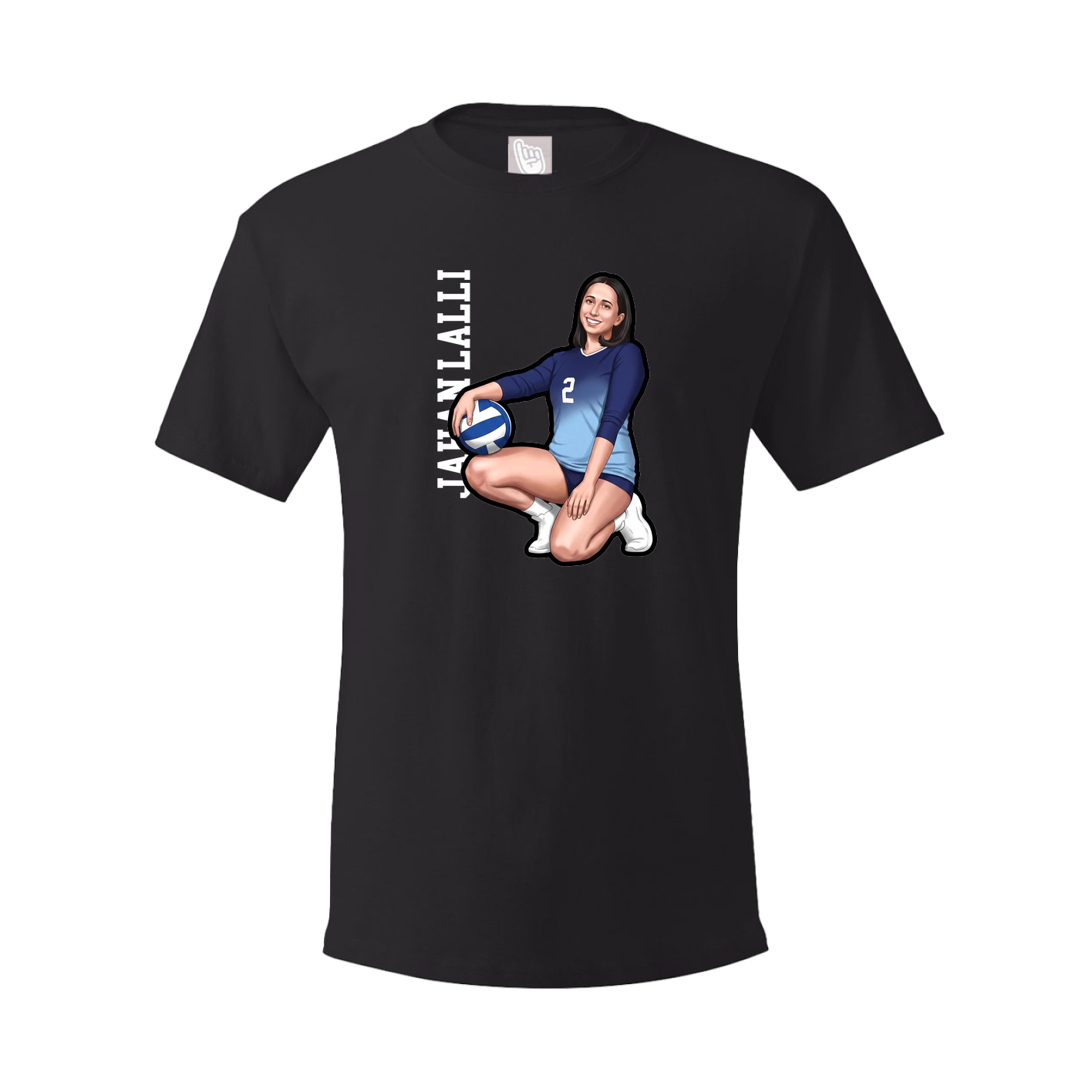 Youth Tee — Name Vertical in Black