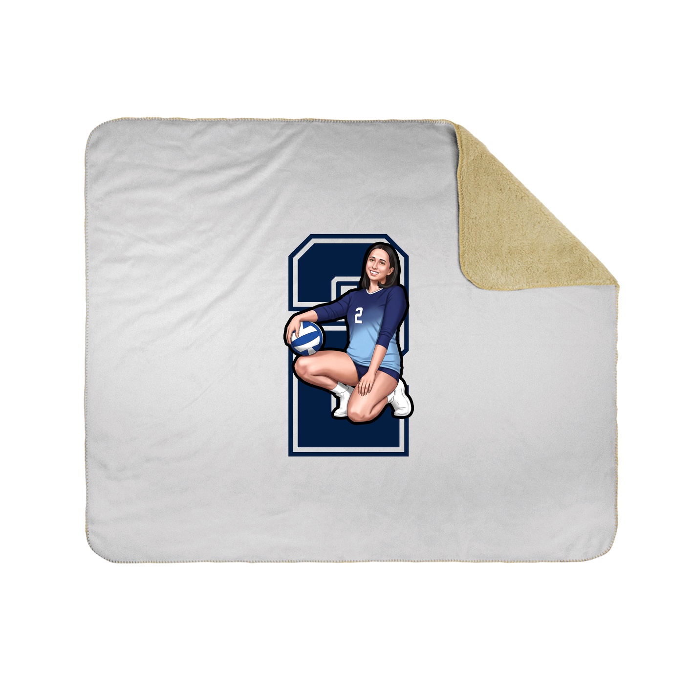 Throw Blanket — Number in White