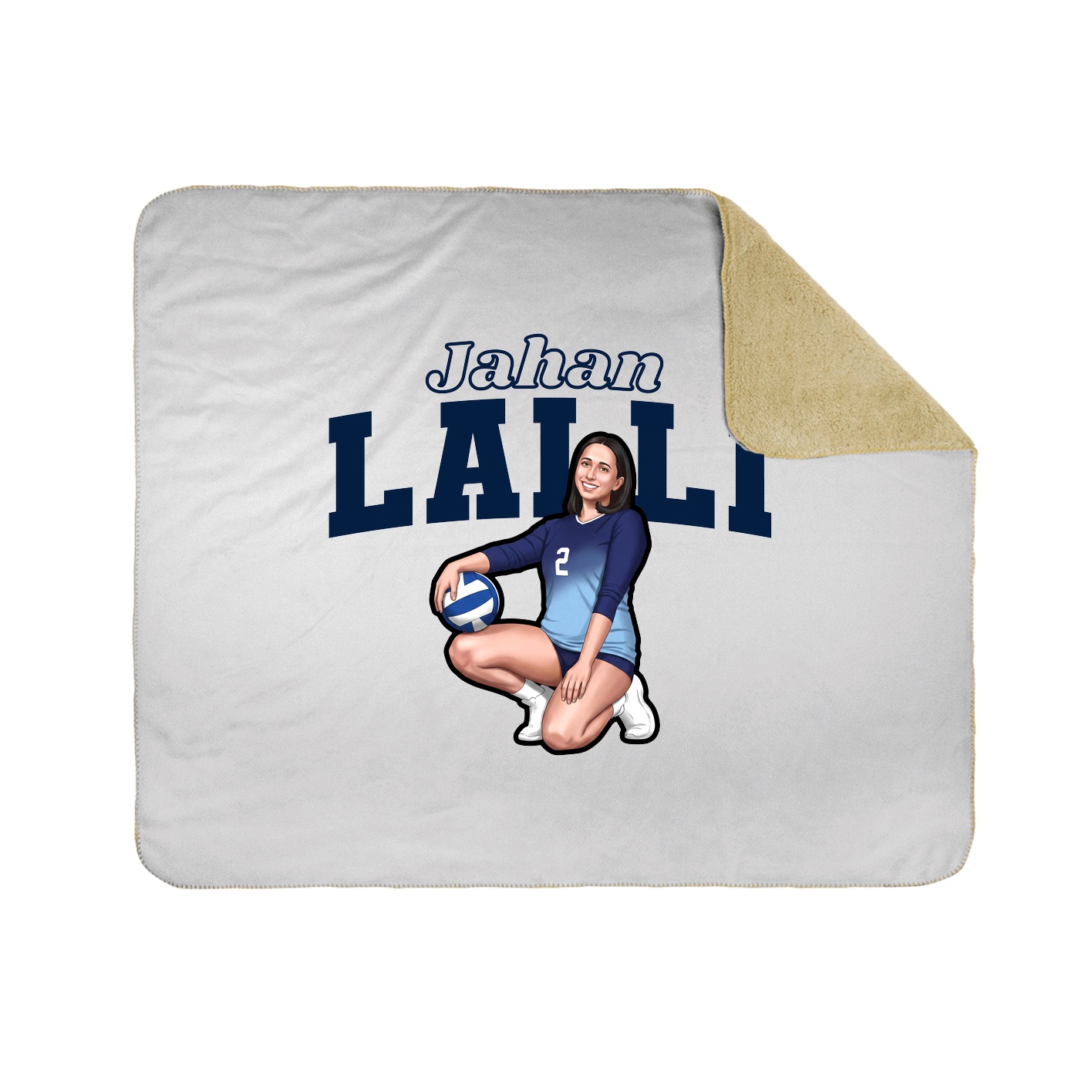 Throw Blanket — Name Arch in White
