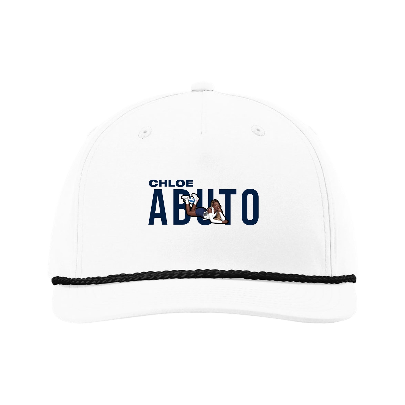 Five-Panel Classic Rope Cap — Player Name in White
