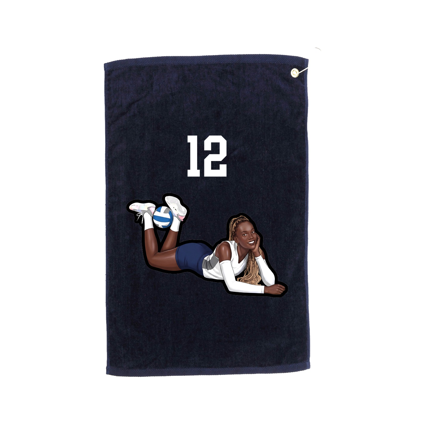 Golf Towel — Number Top in Navy