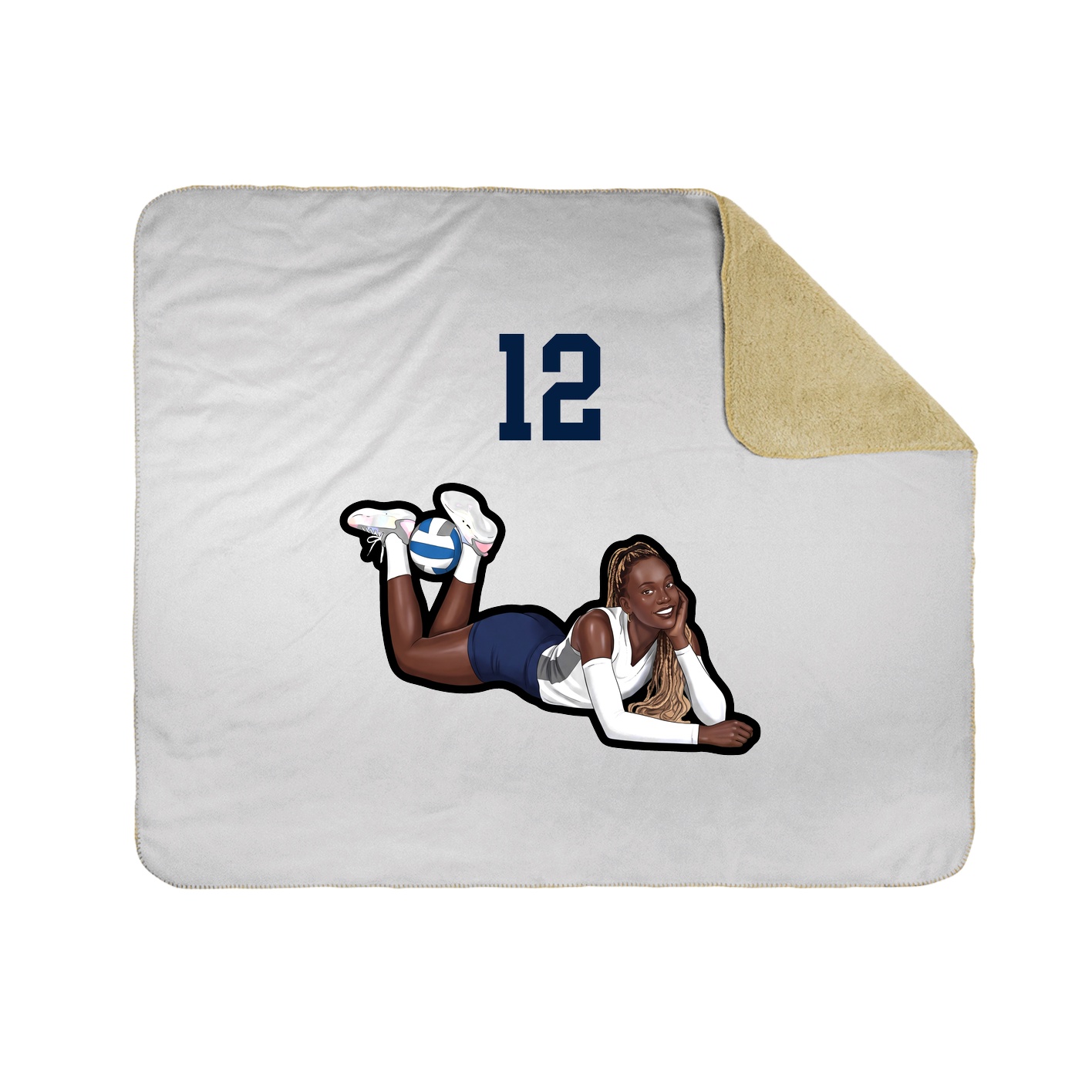 Throw Blanket — Number Top in White