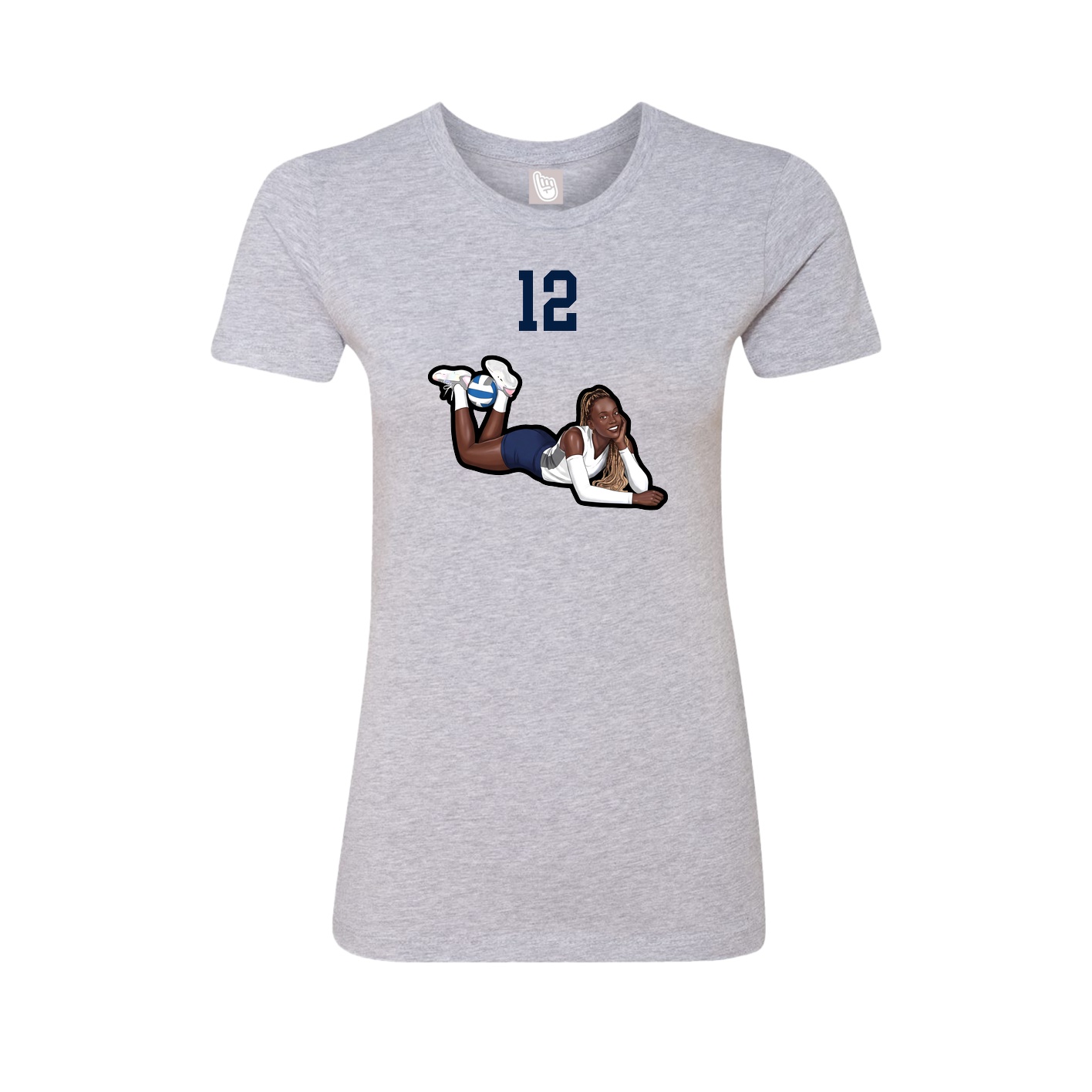 Fitted Women's Tee — Number Top in Grey