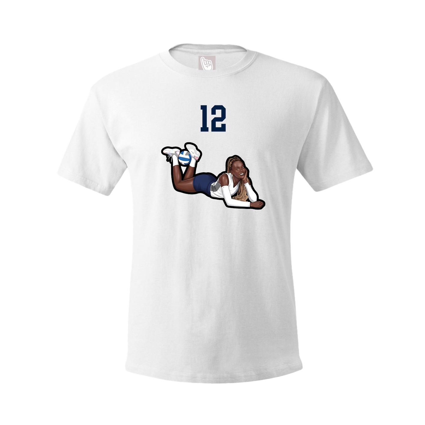 Youth Tee — Number Top in White