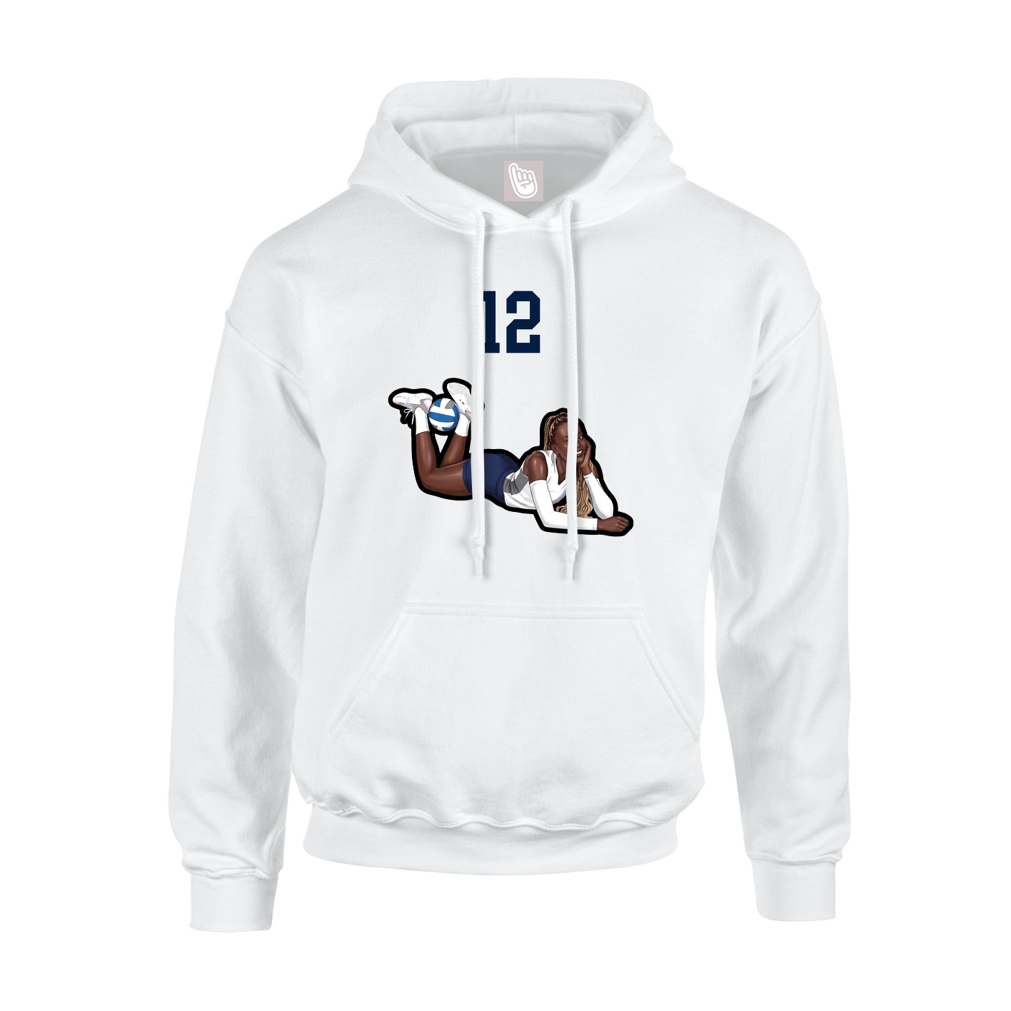 Youth Hoodie — Number Top in White