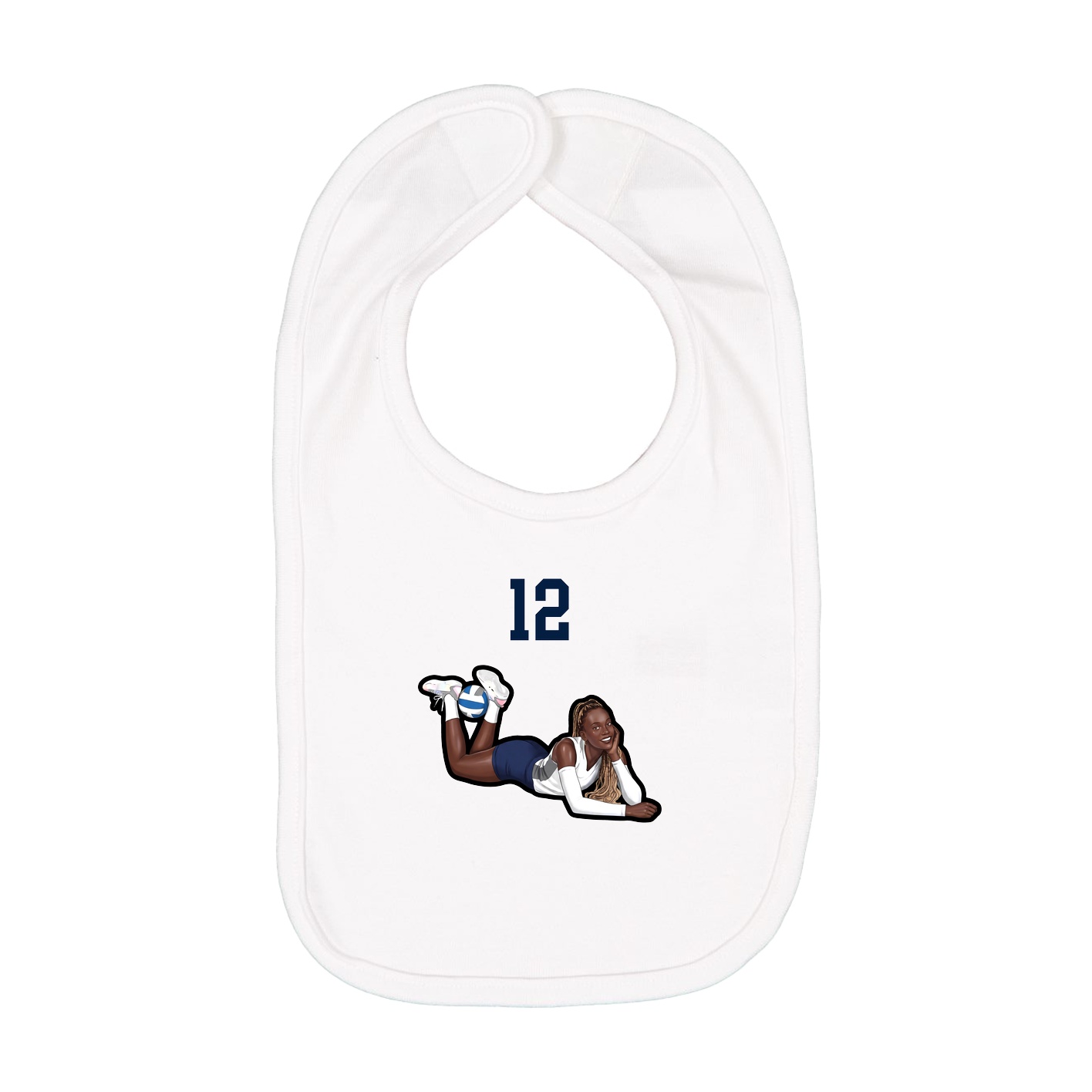 Infant Bib — Number Top in White