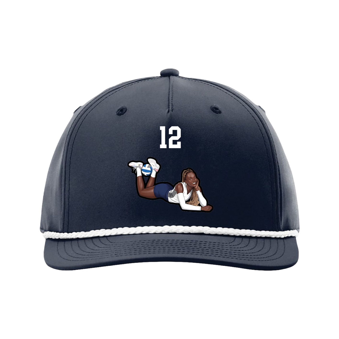 Five-Panel Classic Rope Cap — Number Top in Navy