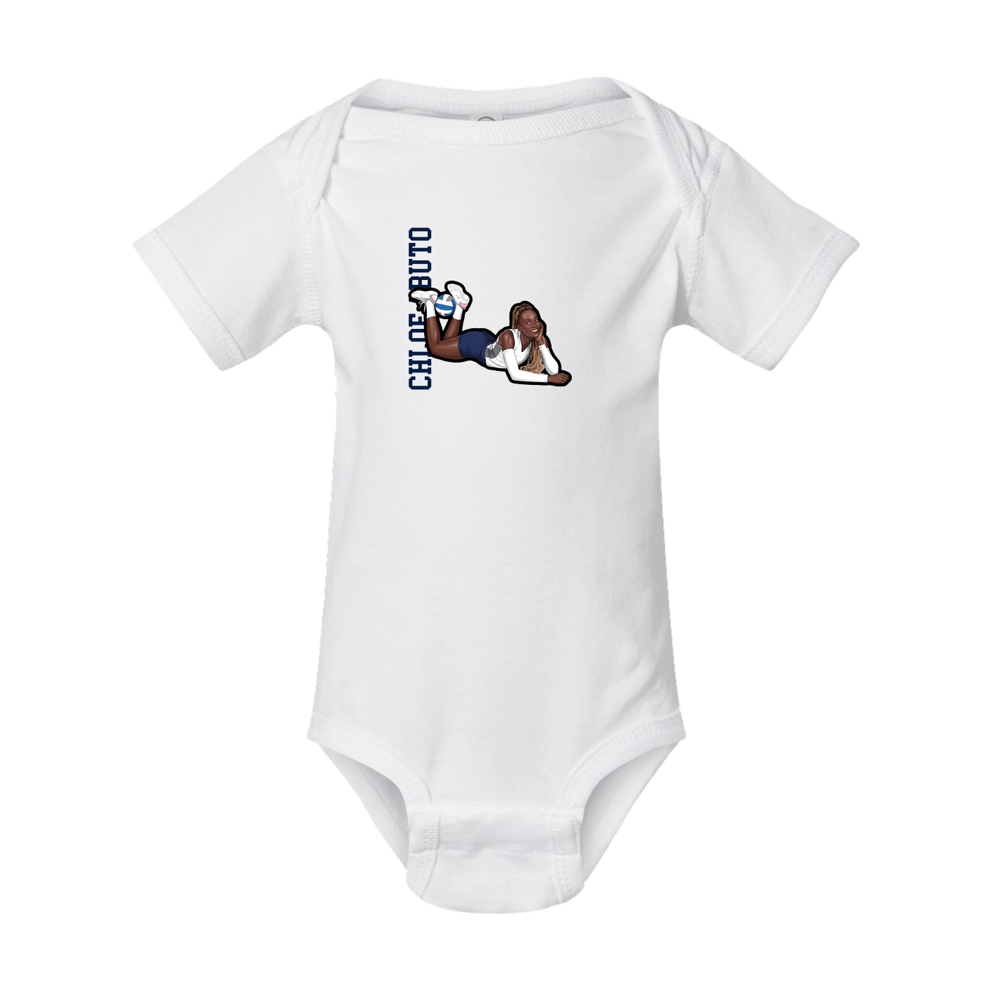 Baby Onesie — Name Vertical in White