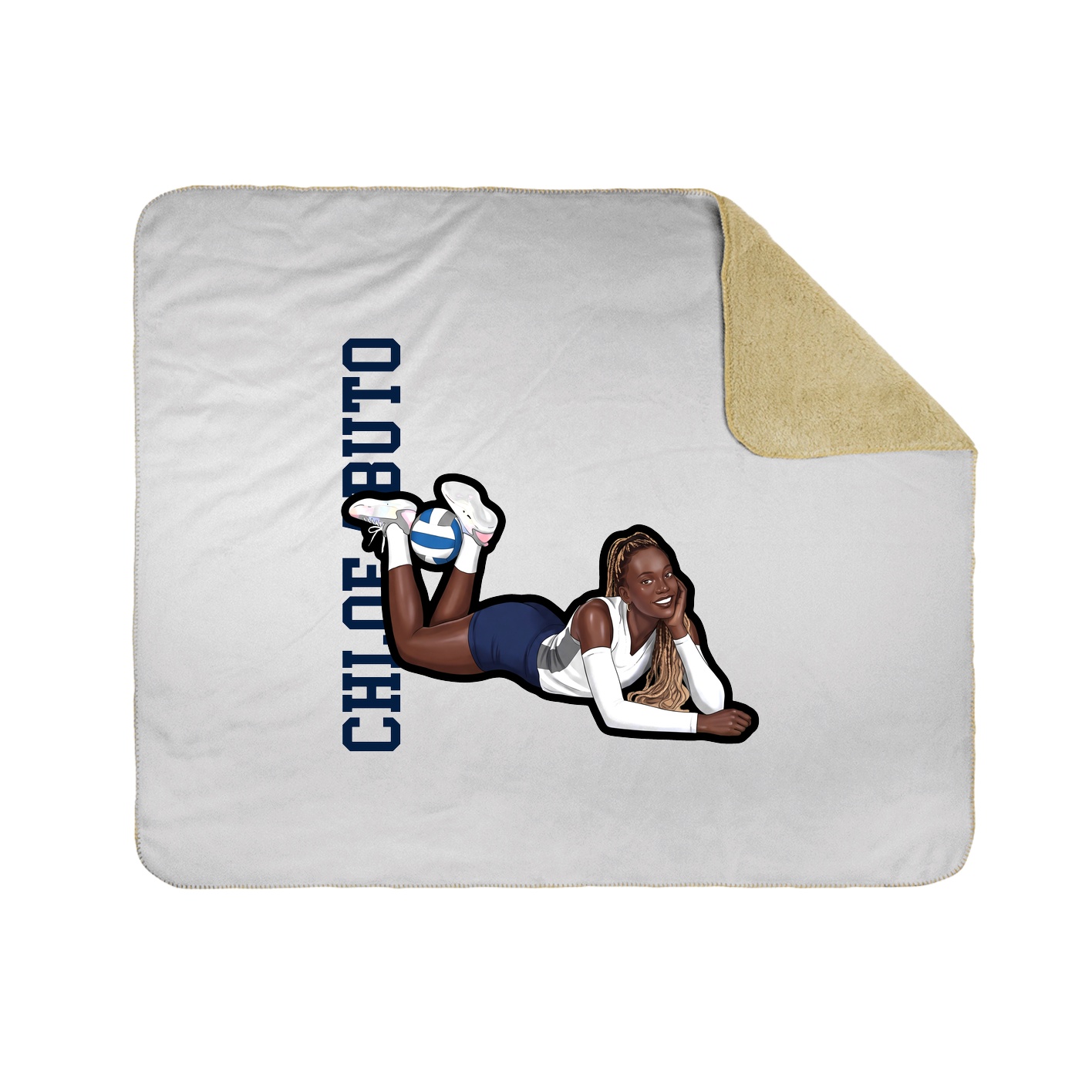 Throw Blanket — Name Vertical in White