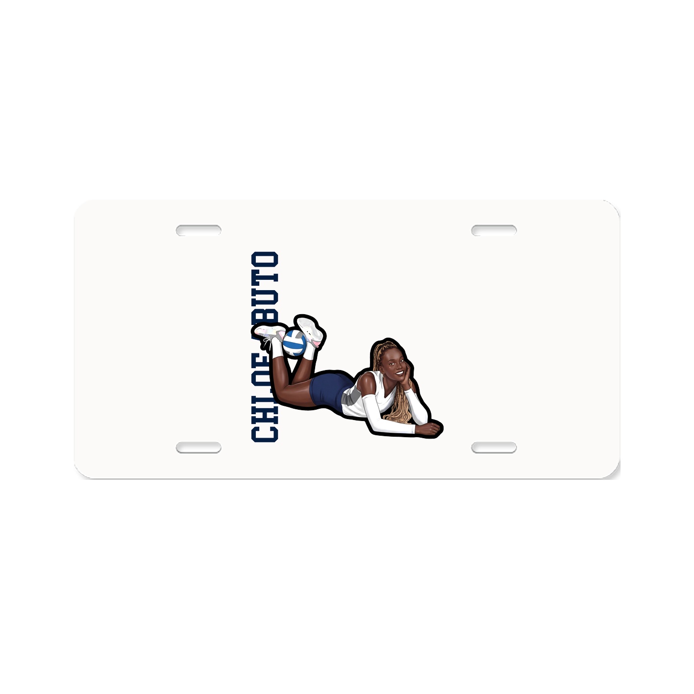 License Plate — Name Vertical in Classic