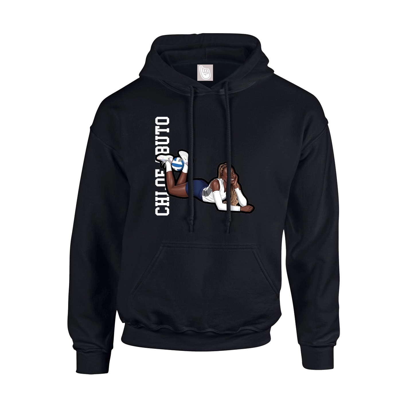 Hoodie — Name Vertical in Black