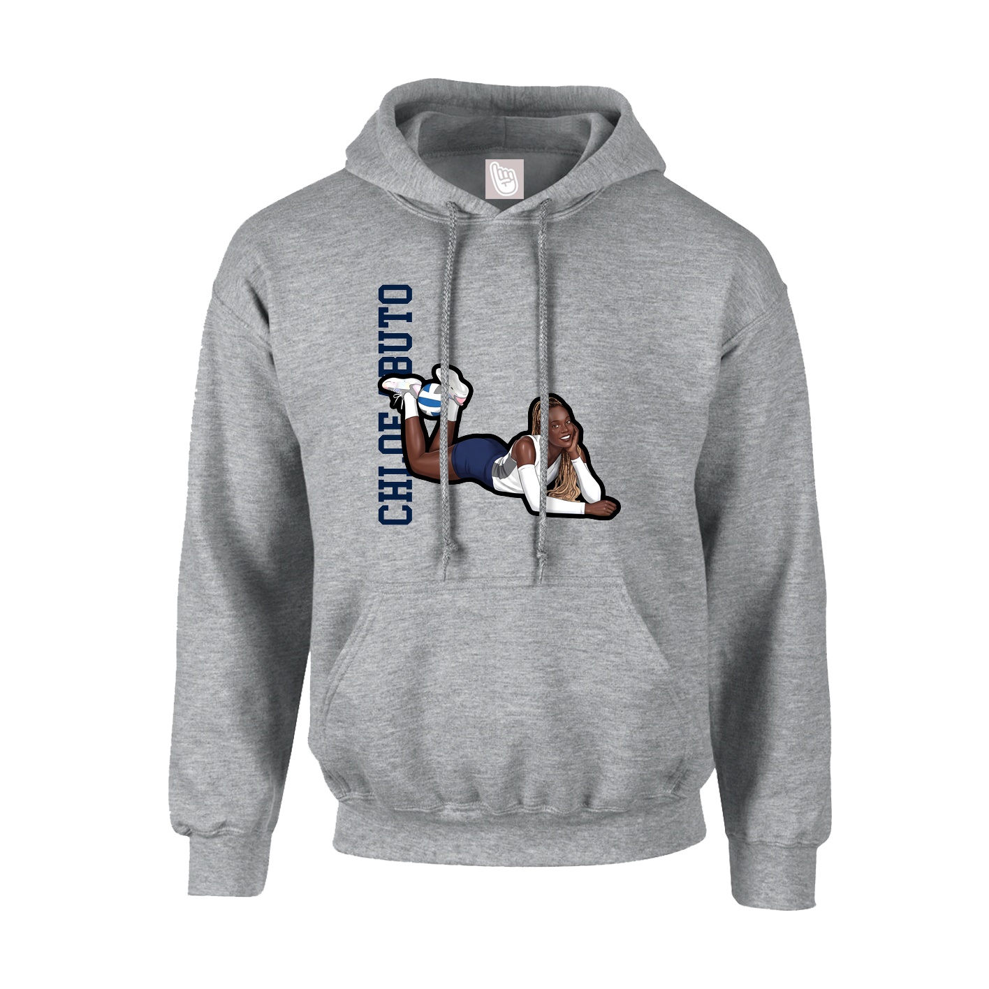 Youth Hoodie — Name Vertical in Grey