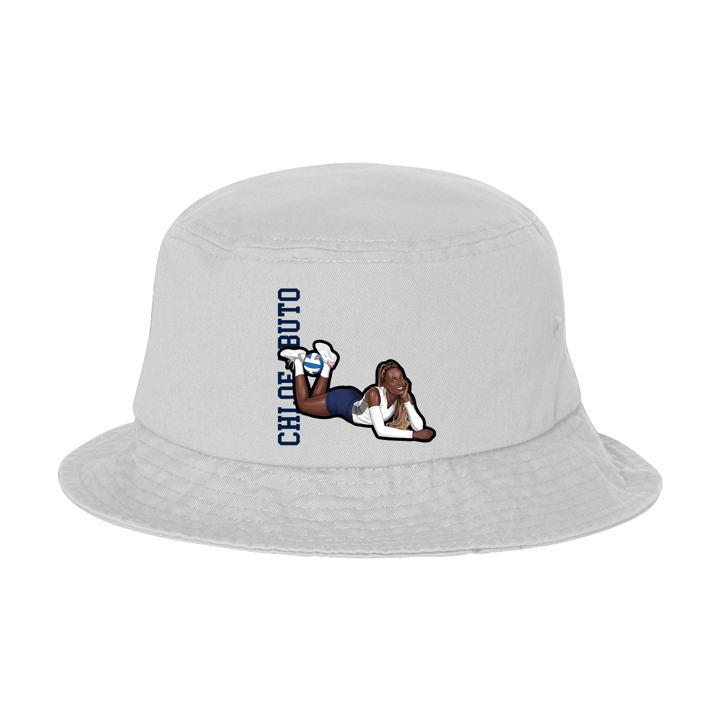 Bucket Cap — Name Vertical in White
