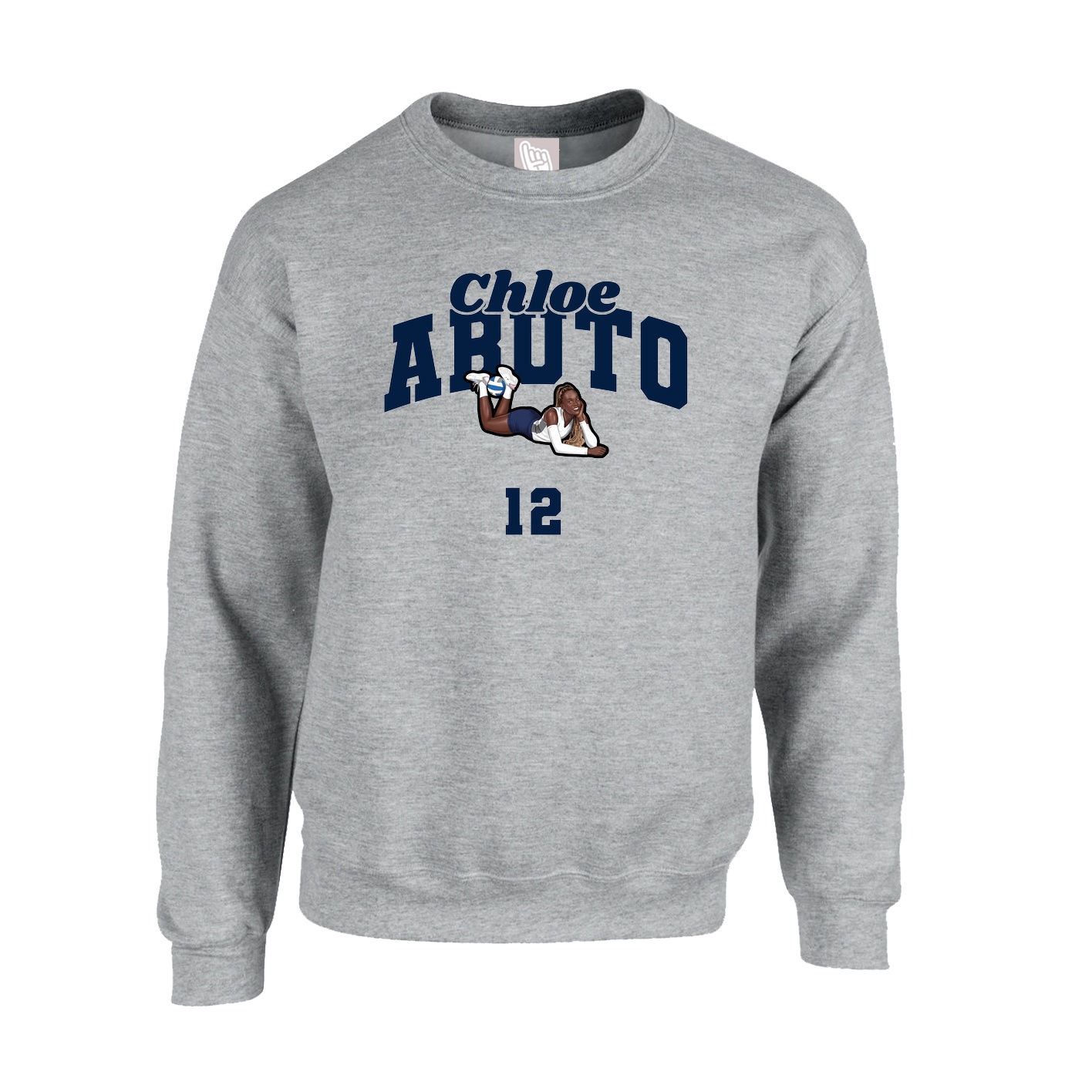 Fleece Crew — Signature Arch in Grey