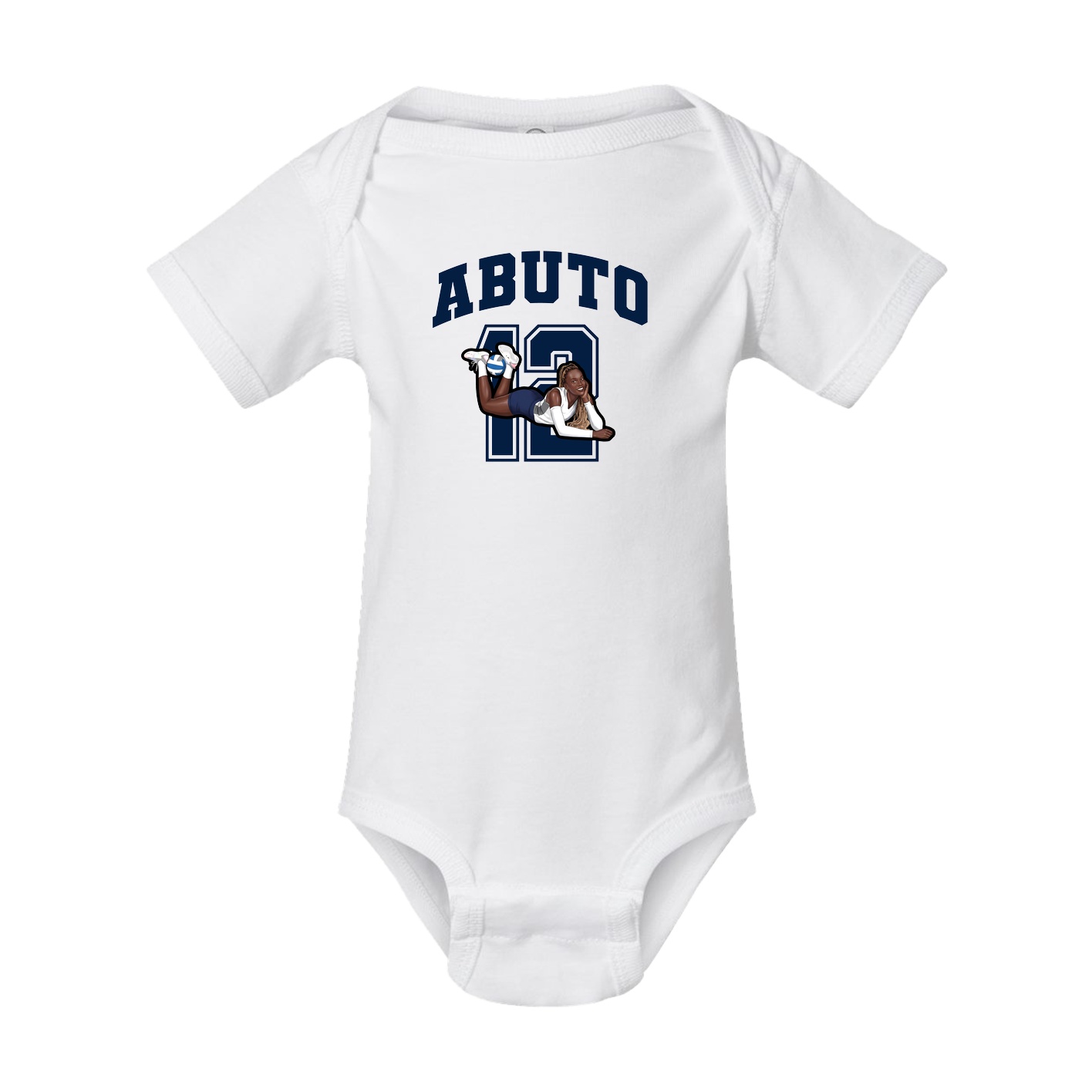 Baby Onesie — Number in White