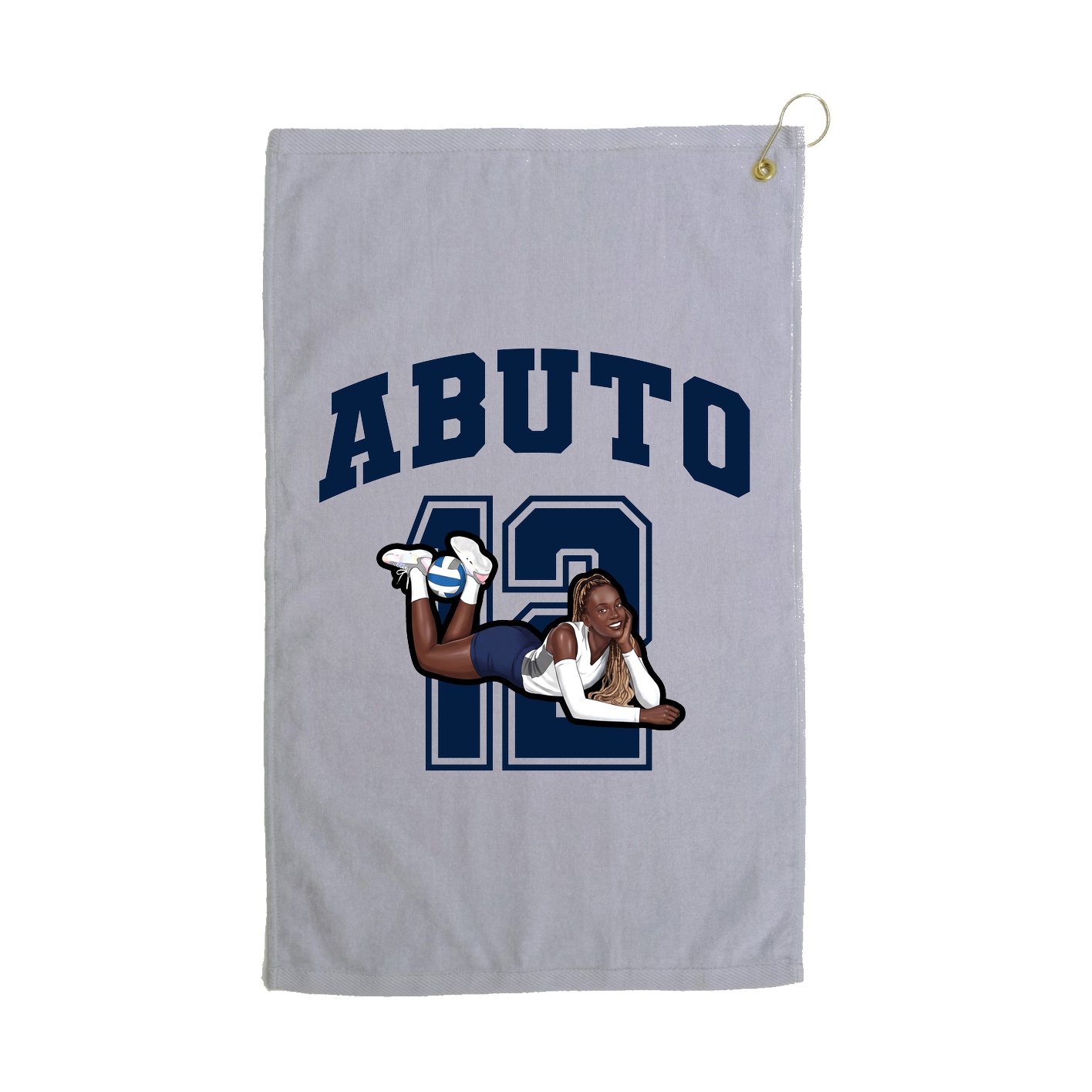 Golf Towel — Number in Grey