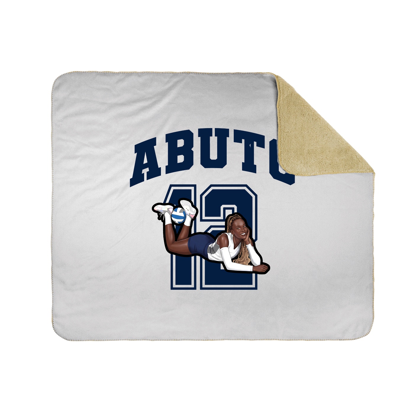 Throw Blanket — Number in White
