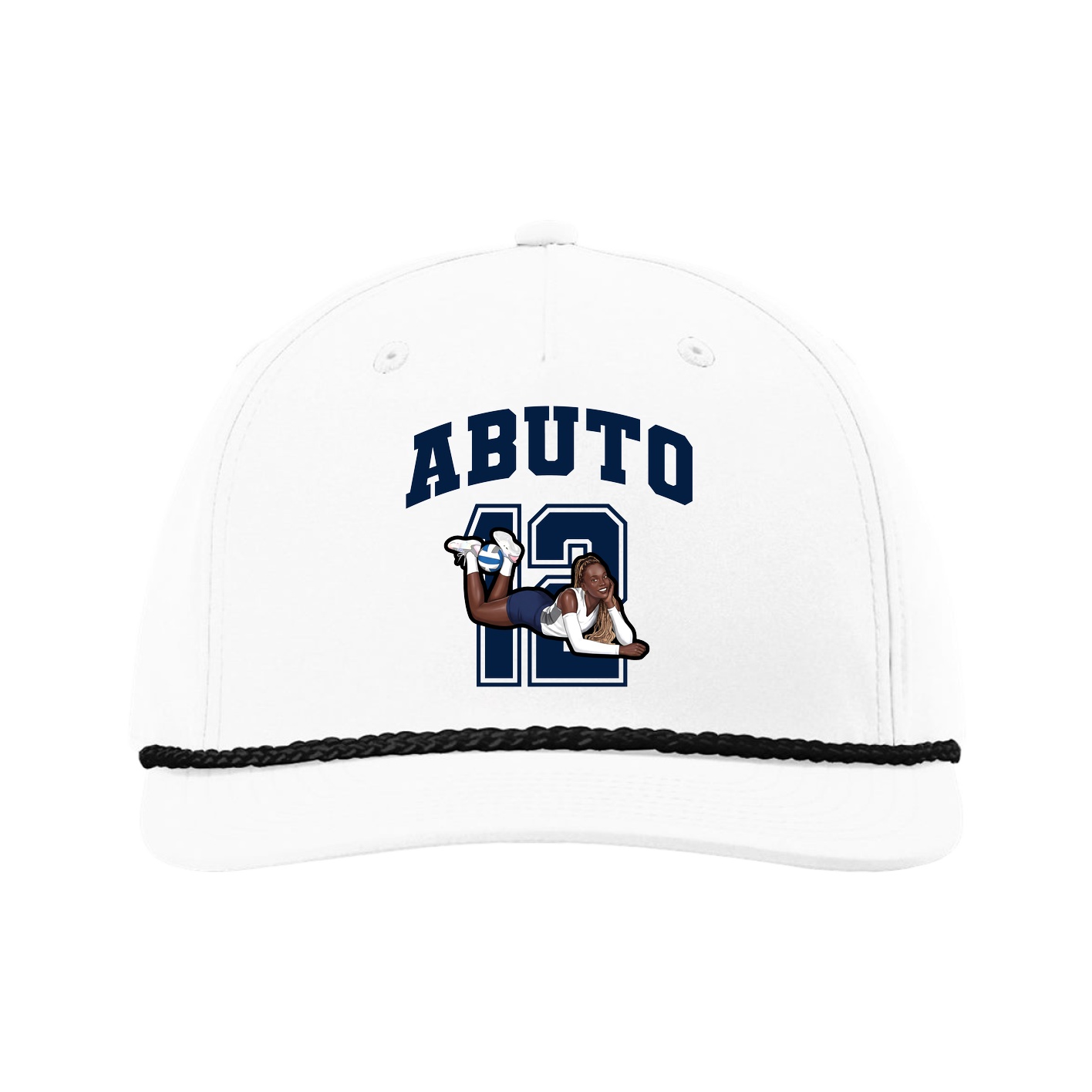 Five-Panel Classic Rope Cap — Number in White
