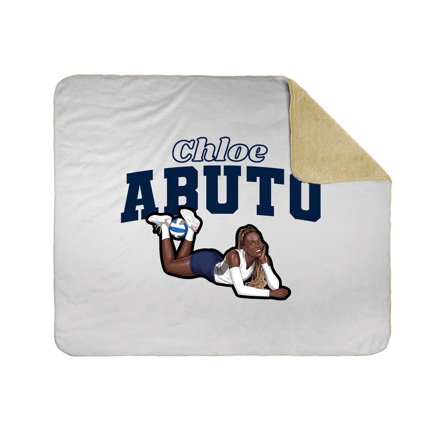 Throw Blanket — Name Arch in White