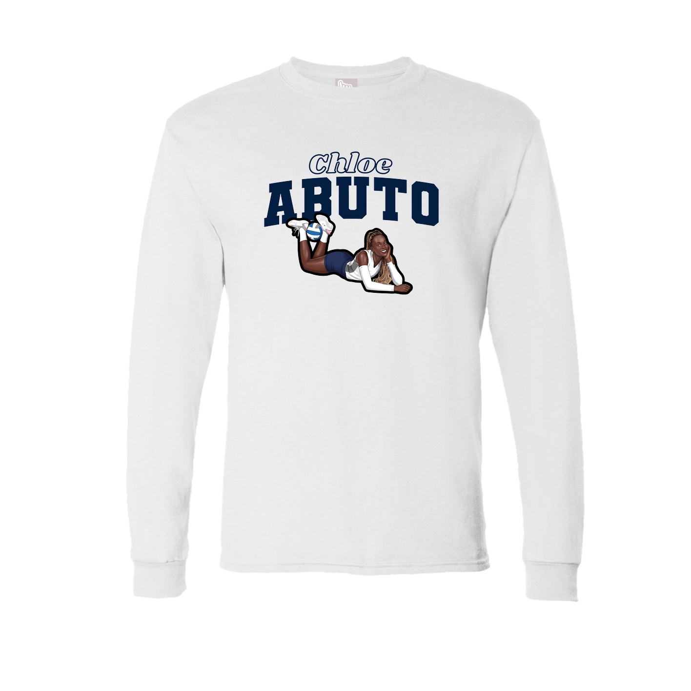 Long Sleeve Tee — Name Arch in White