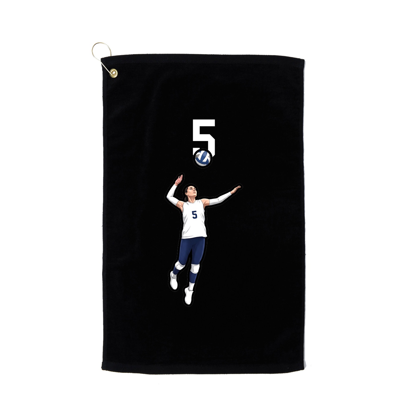 Golf Towel — Number Top in Black