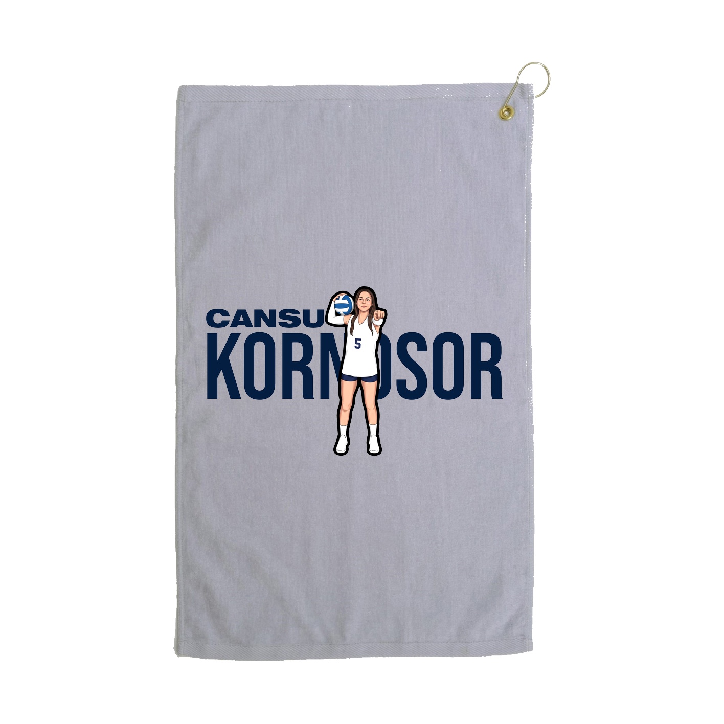 Golf Towel — Player Name in Grey
