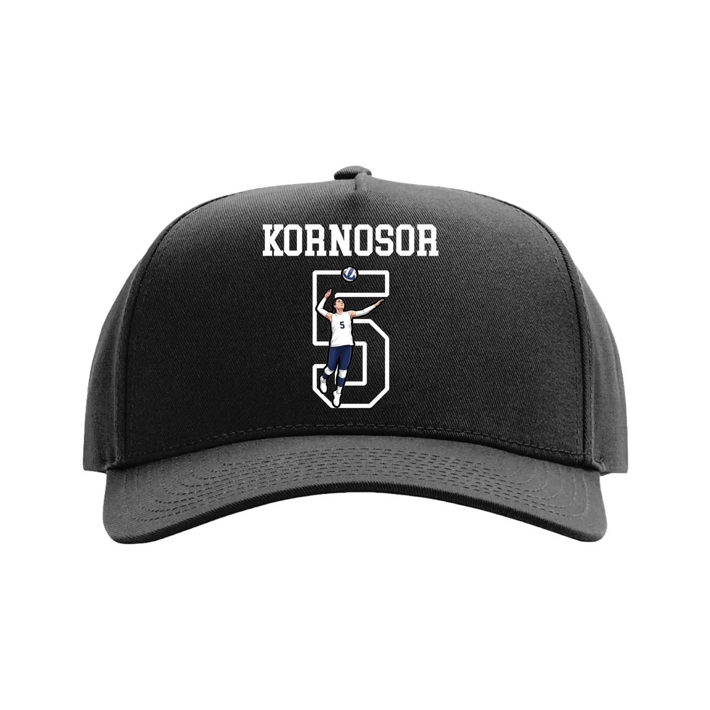 Full Fabric Five-Panel Champ Cap — Shirsey in Black