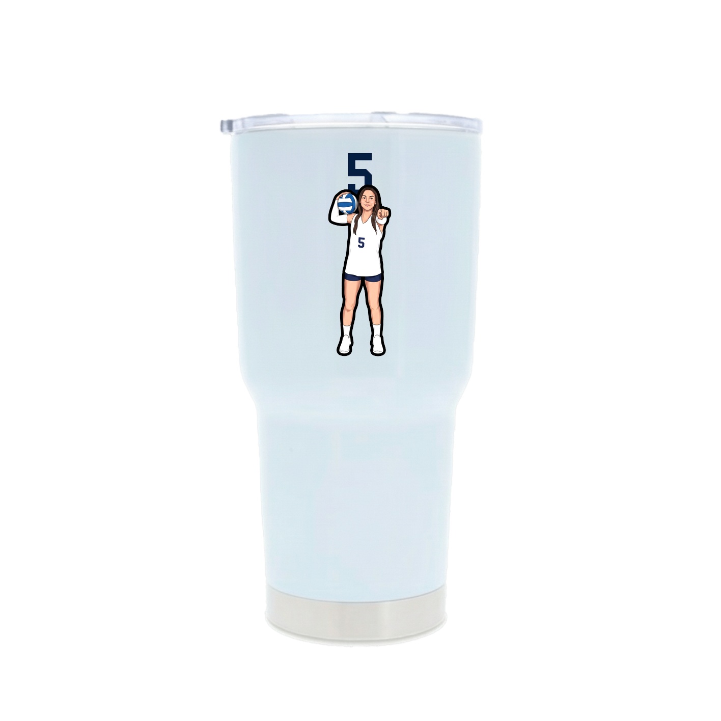 30oz Stainless Steel Tumbler — Number Top in White