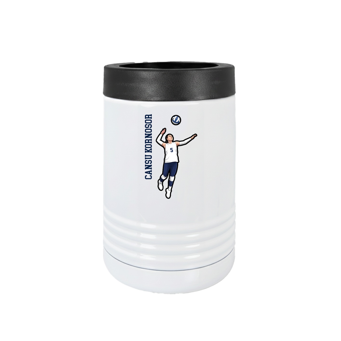 Beverage Holder — Name Vertical in White
