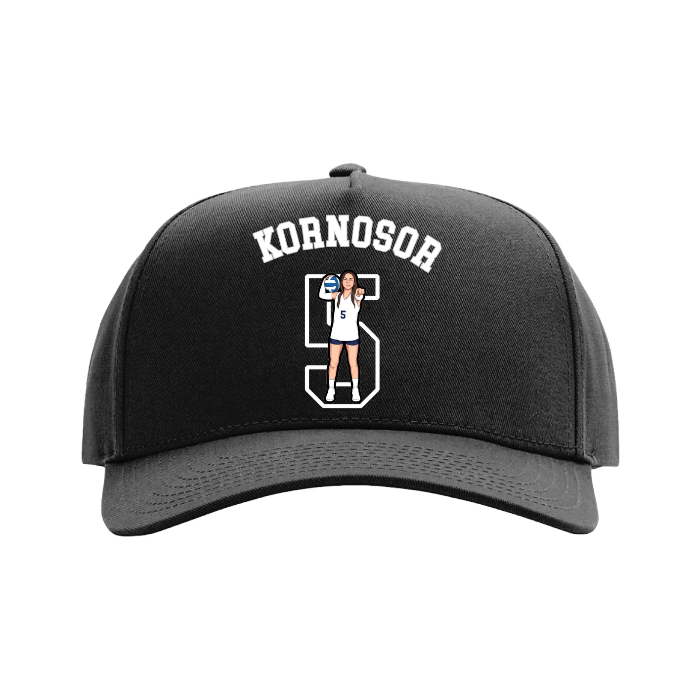 Full Fabric Five-Panel Champ Cap — Shirsey Arch in Black