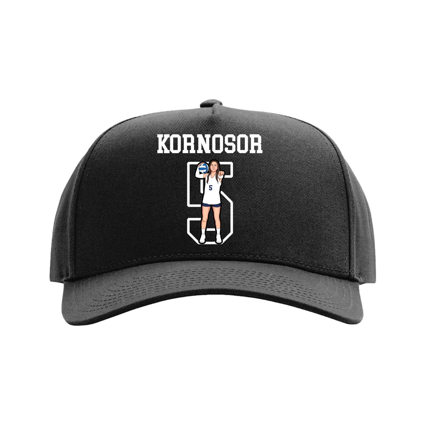 Full Fabric Five-Panel Champ Cap — Shirsey in Black