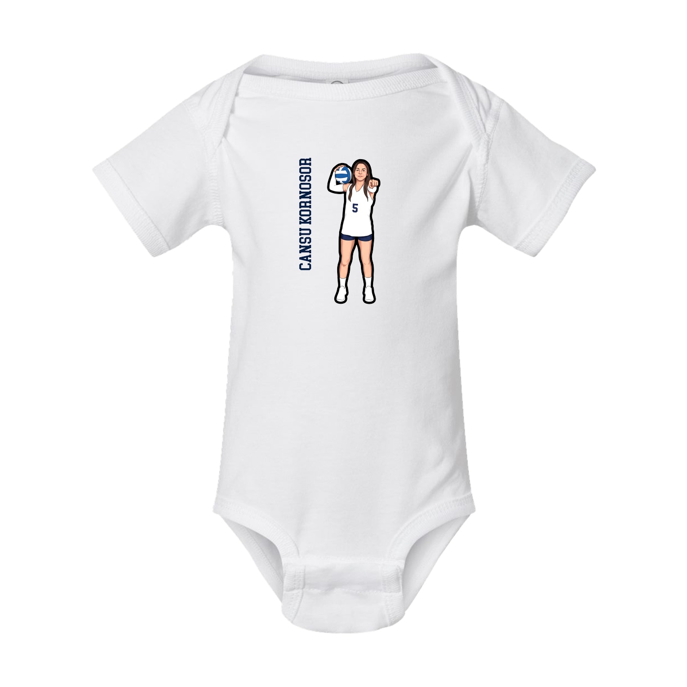 Baby Onesie — Name Vertical in White