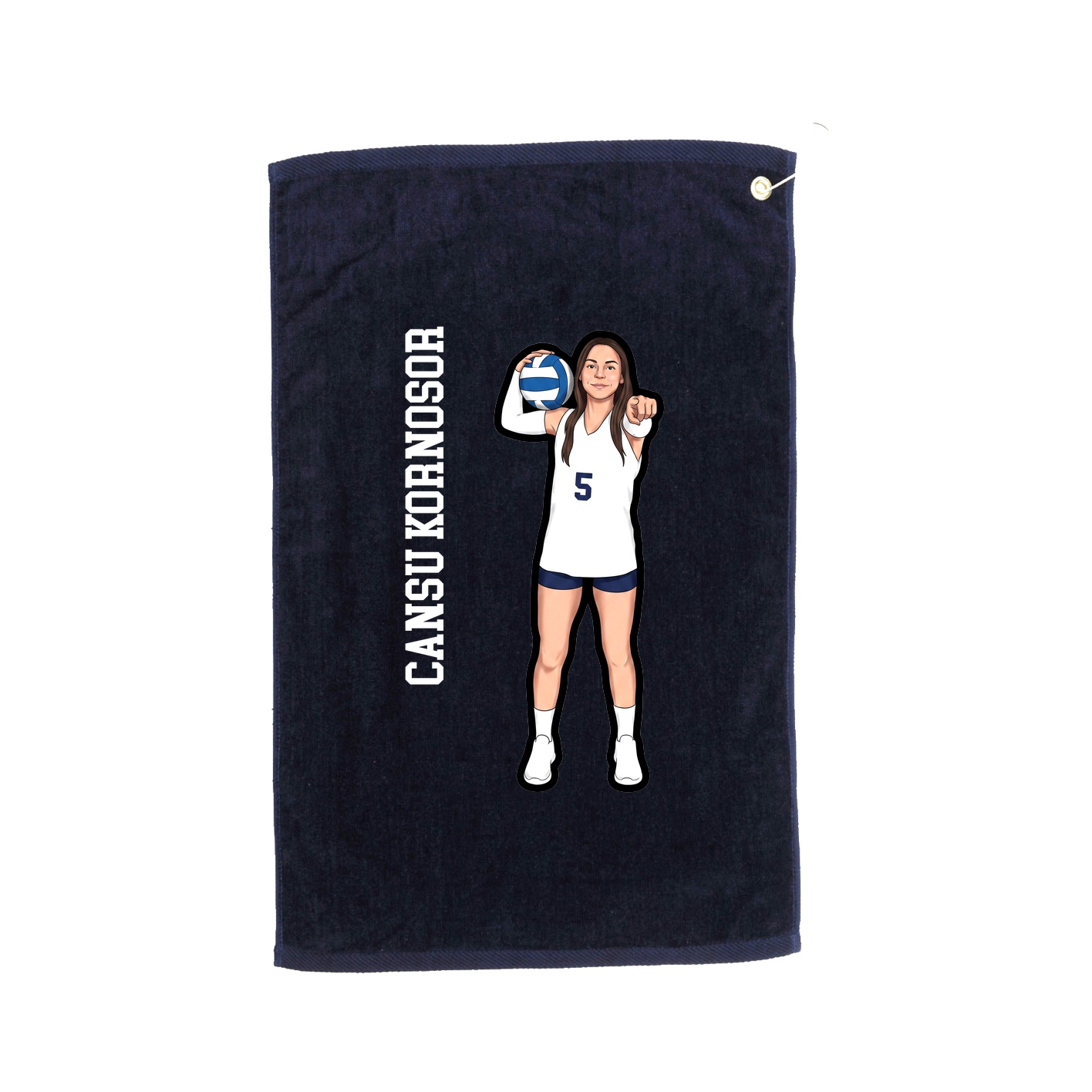 Golf Towel — Name Vertical in Navy
