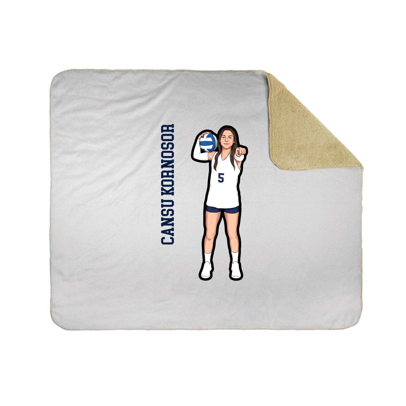 Throw Blanket — Name Vertical in White