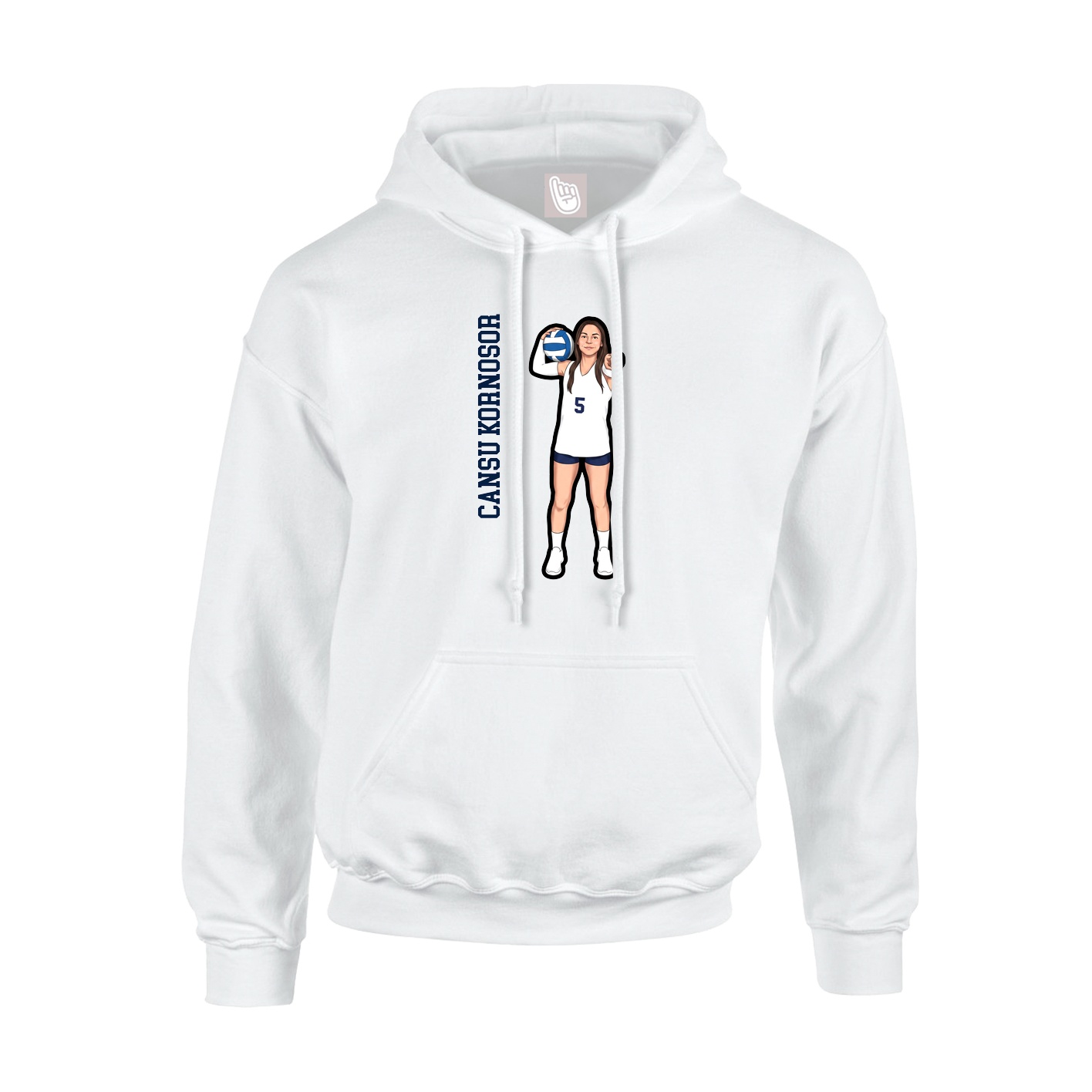 Youth Hoodie — Name Vertical in White
