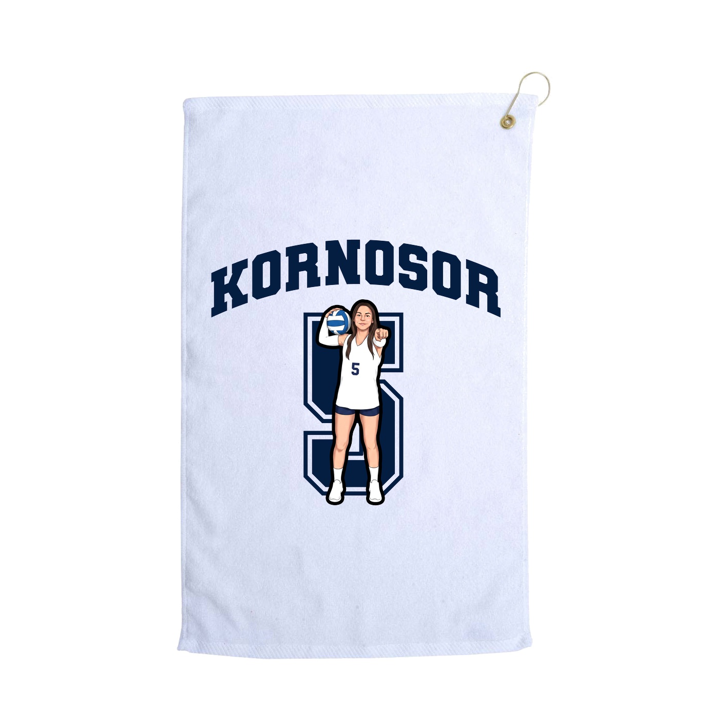 Golf Towel — Number in White
