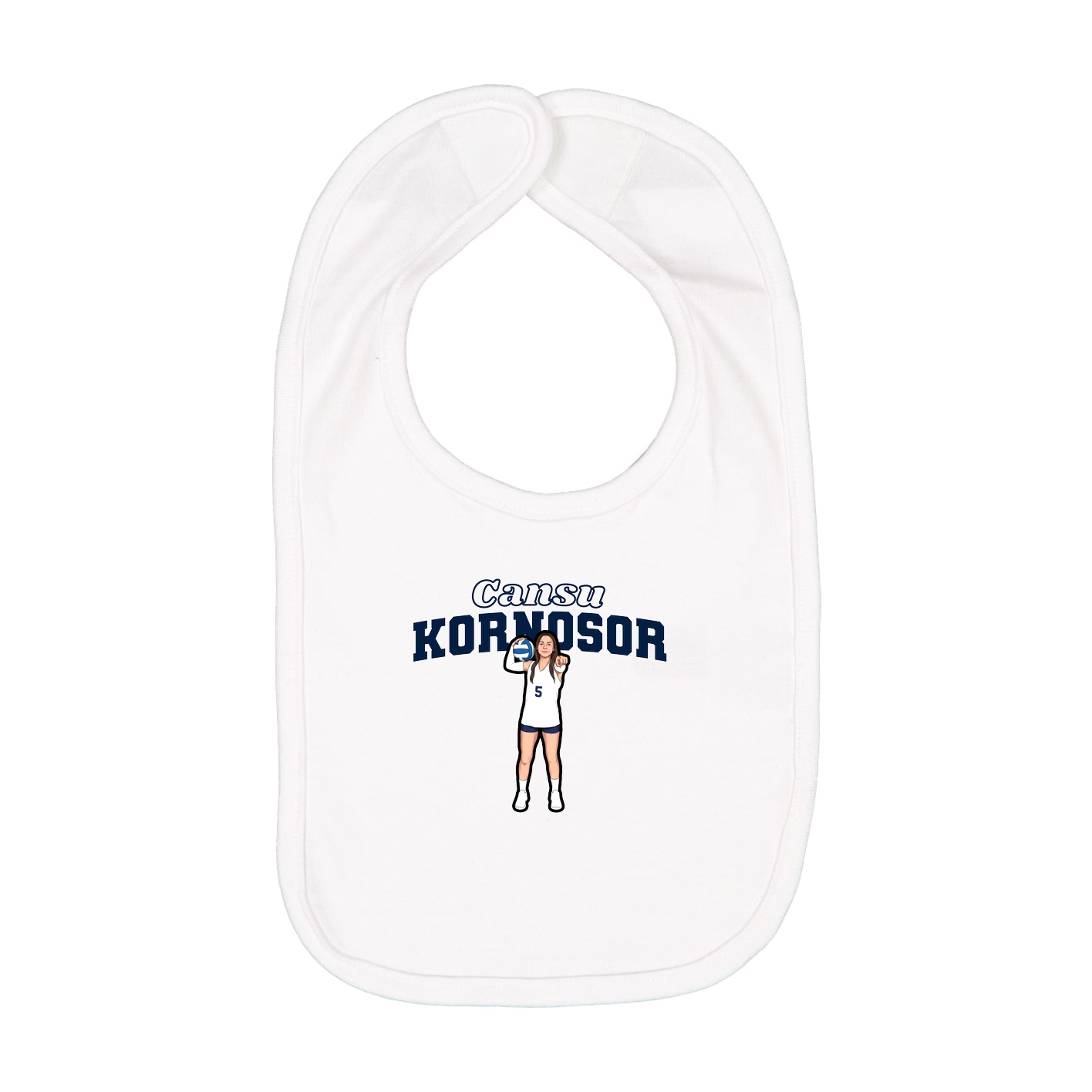 Infant Bib — Name Arch in White
