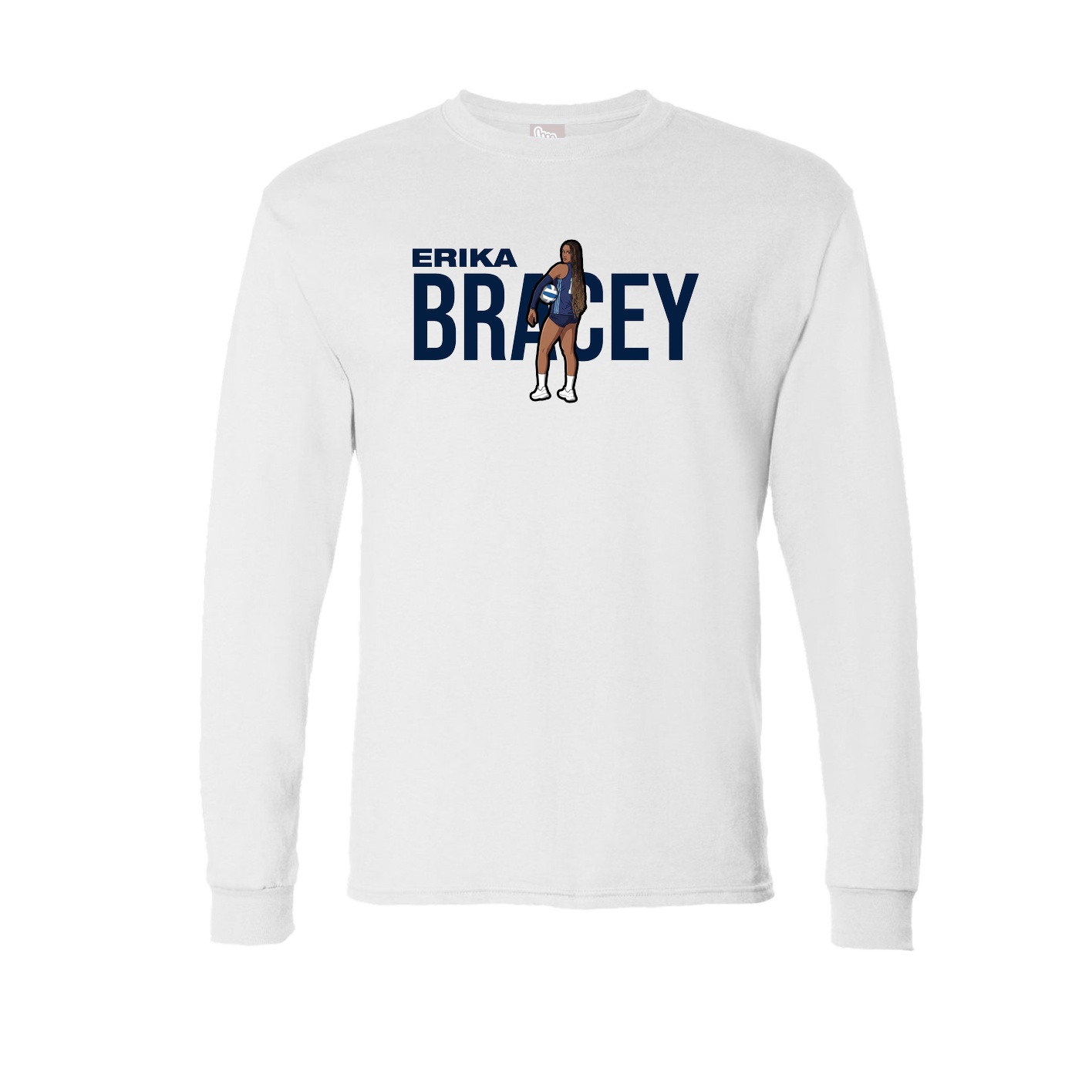 Long Sleeve Tee — Player Name in White