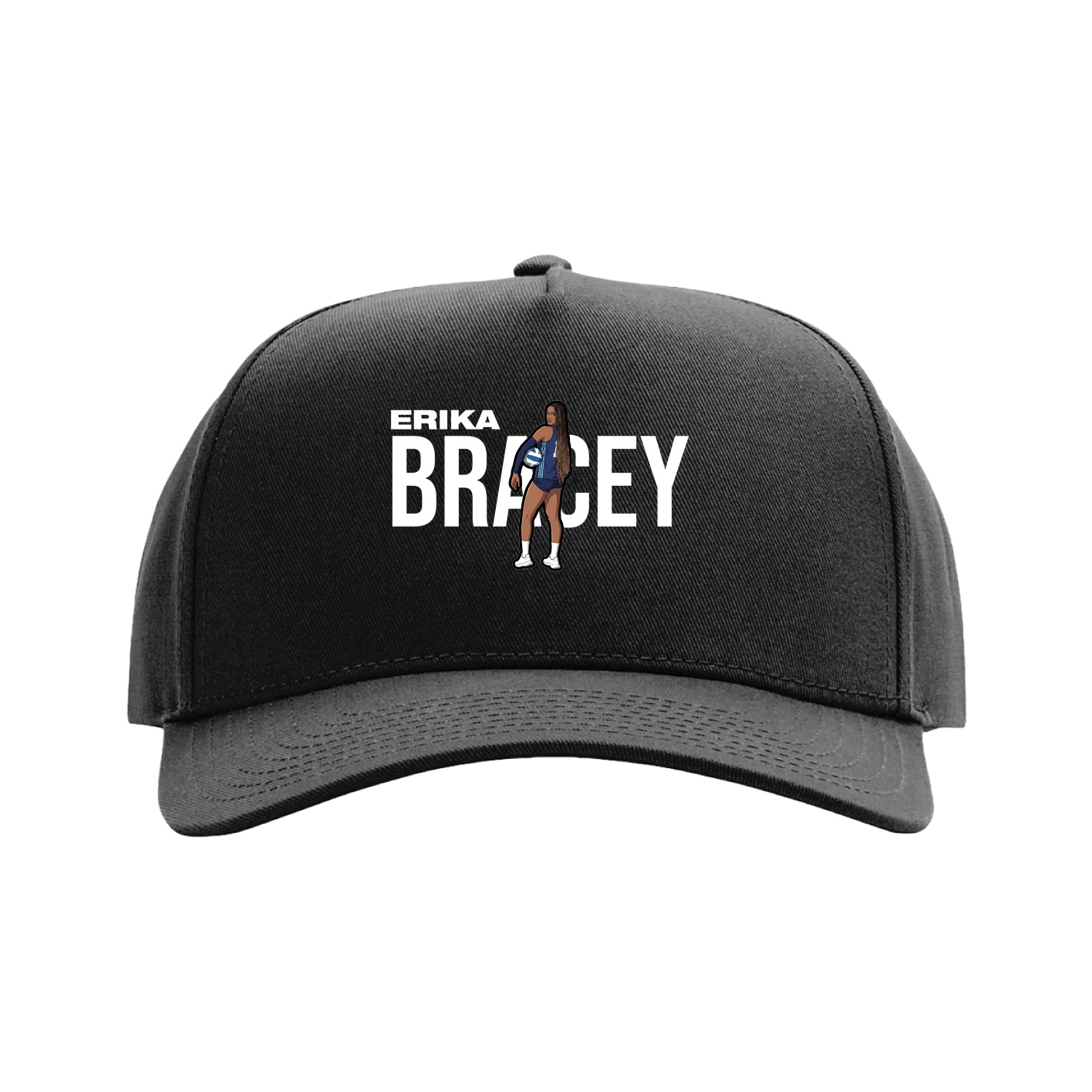 Full Fabric Five-Panel Champ Cap — Player Name in Black