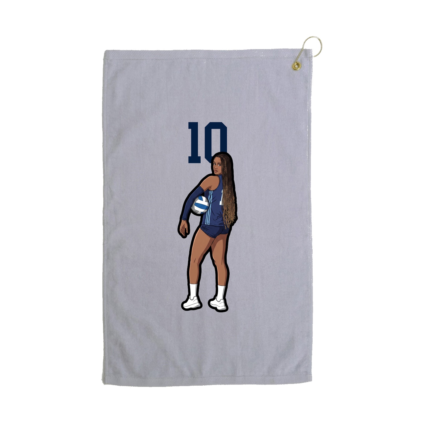 Golf Towel — Number Top in Grey